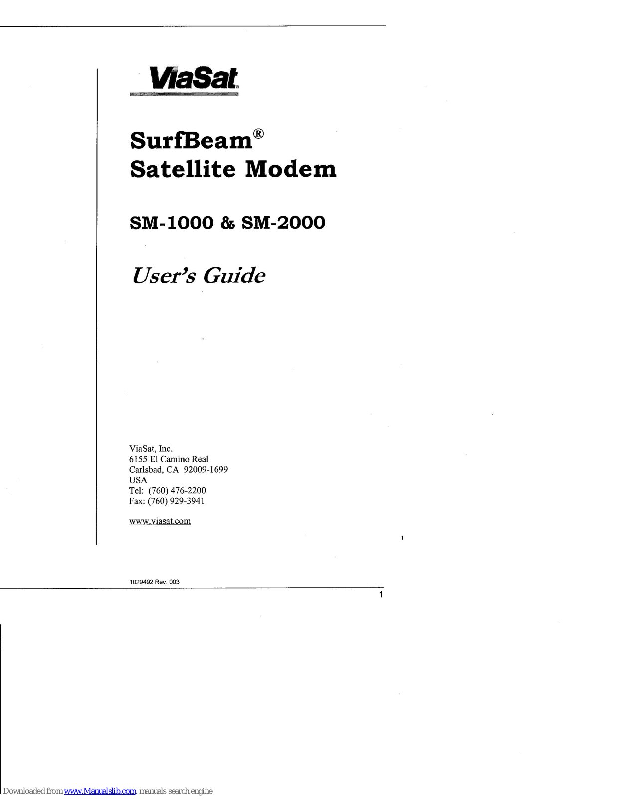 ViaSat surfbeam SM-1000, surfbeam SM-2000 User Manual