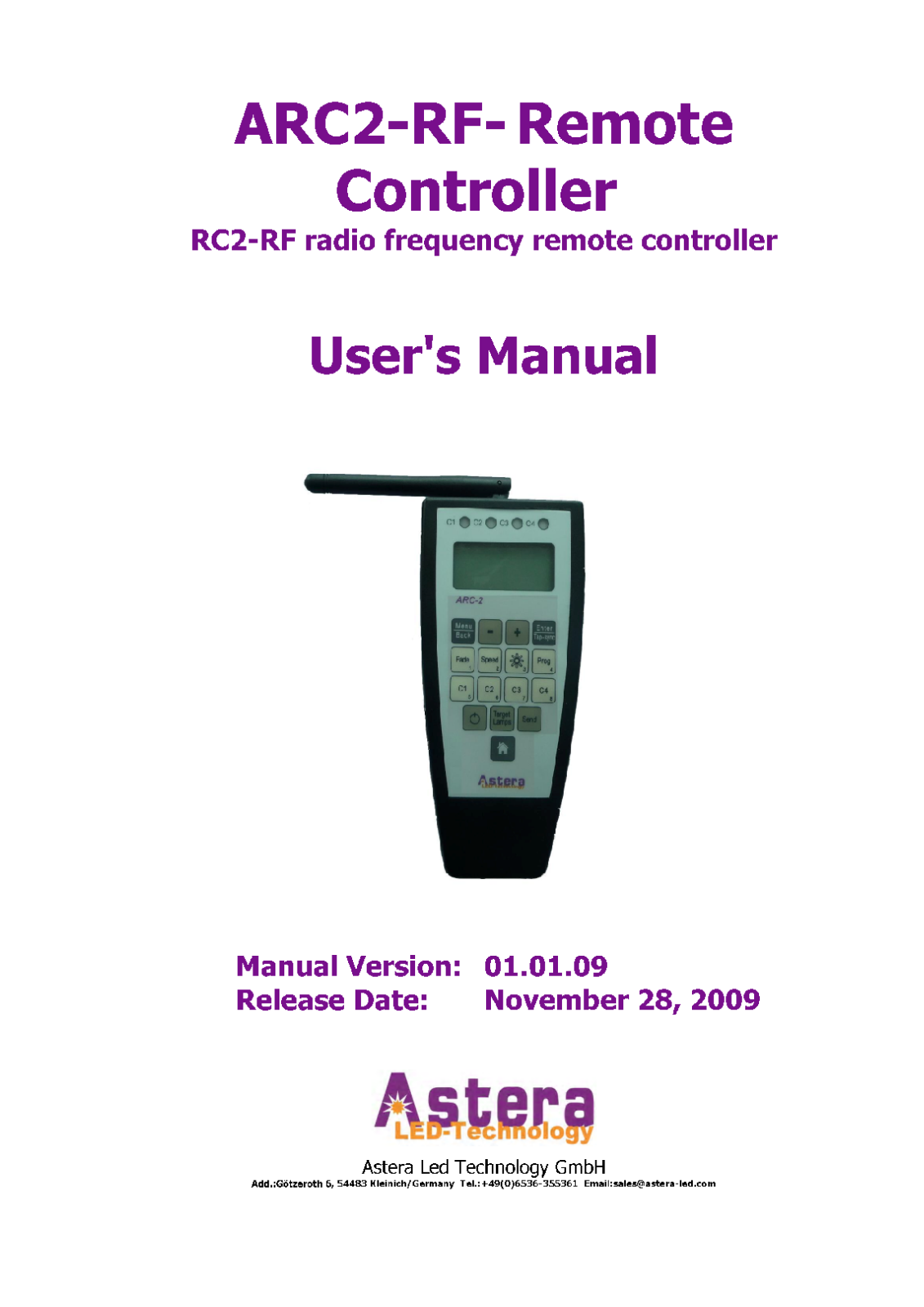 Astera LED Technology RC2 Users Manual