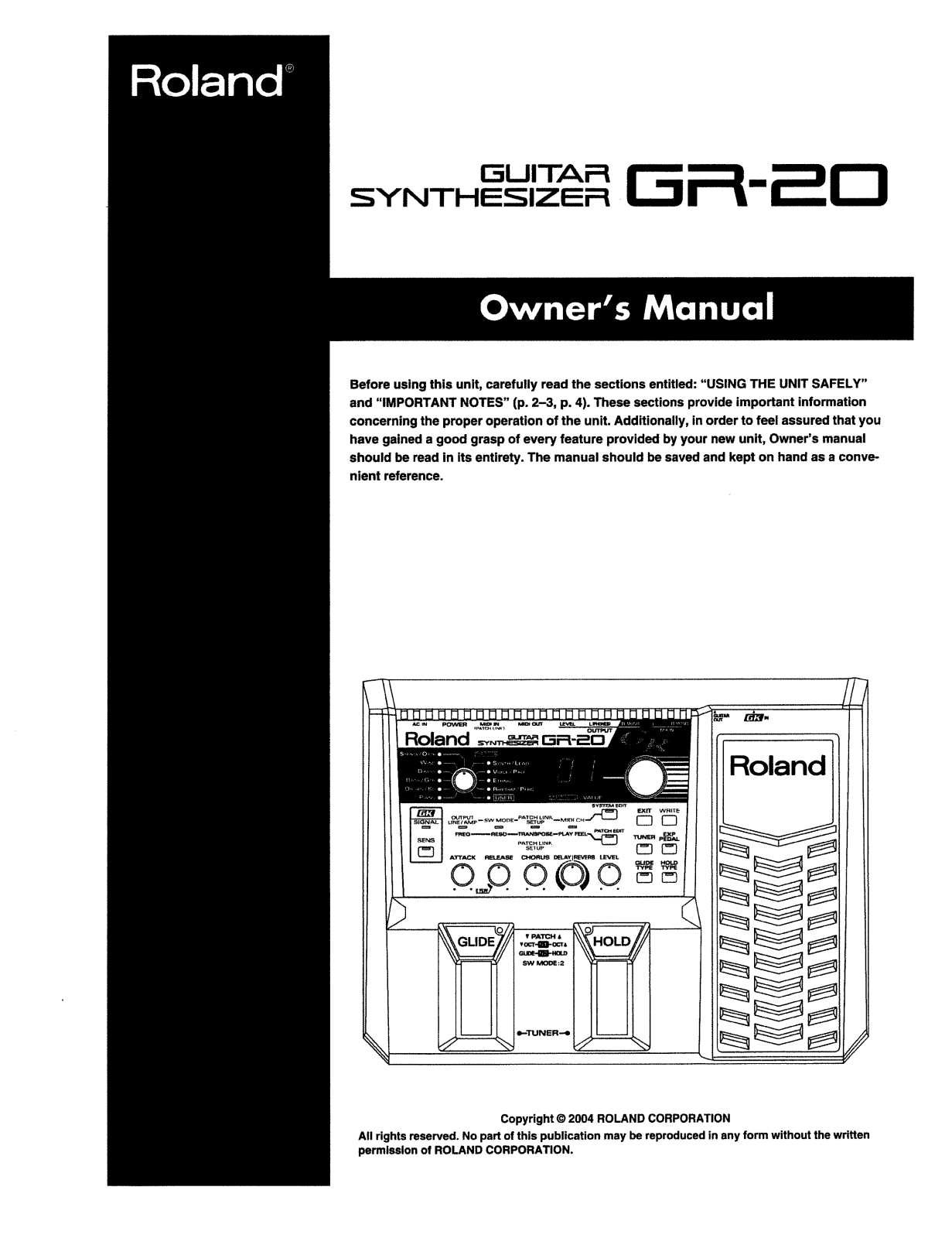 Roland Corporation GR-20 Owner's Manual