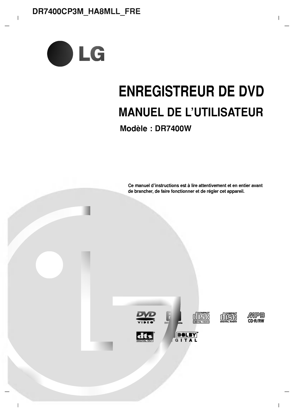 LG DR7400CP3M User manual