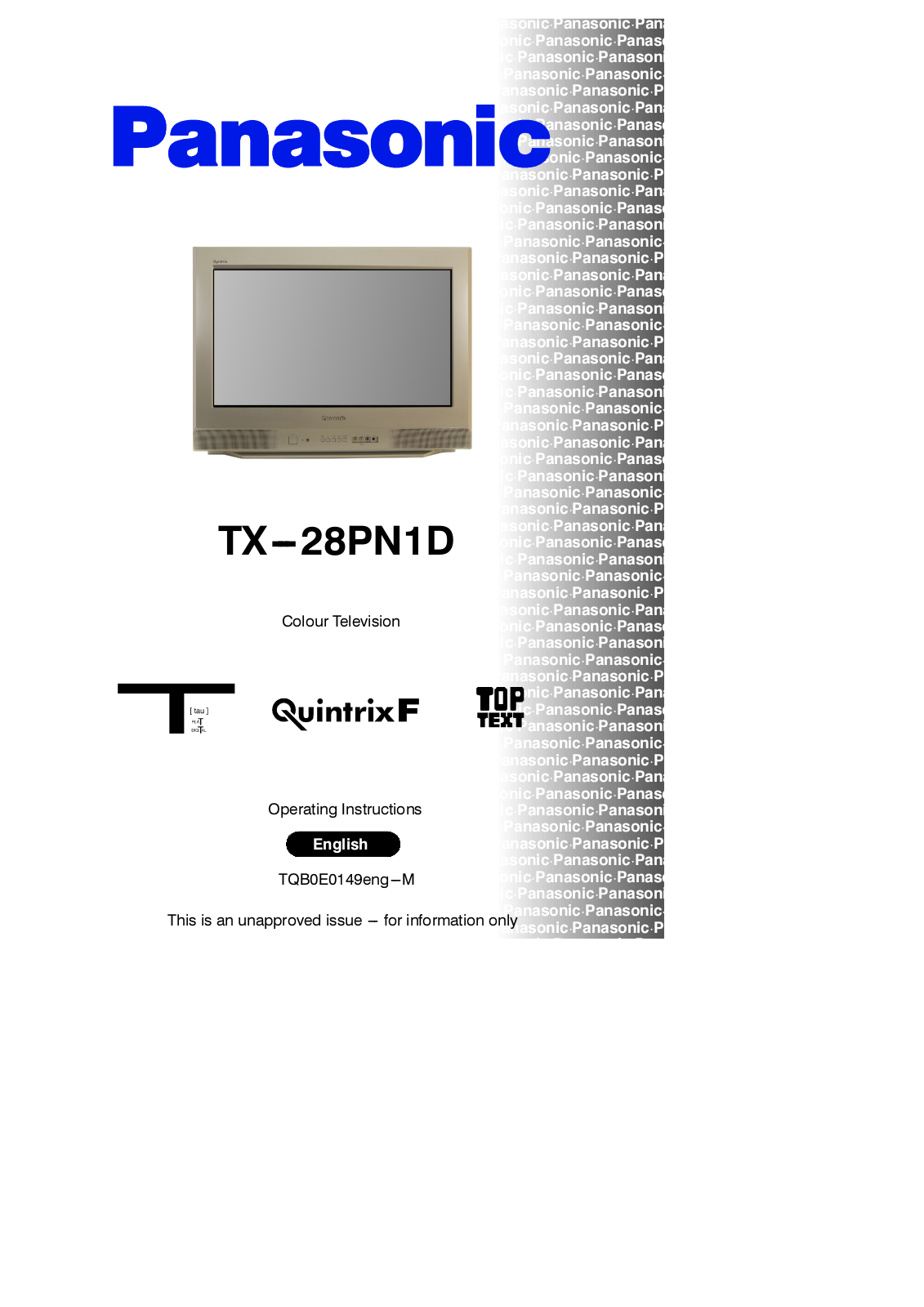Panasonic TX-28PN1D User Manual