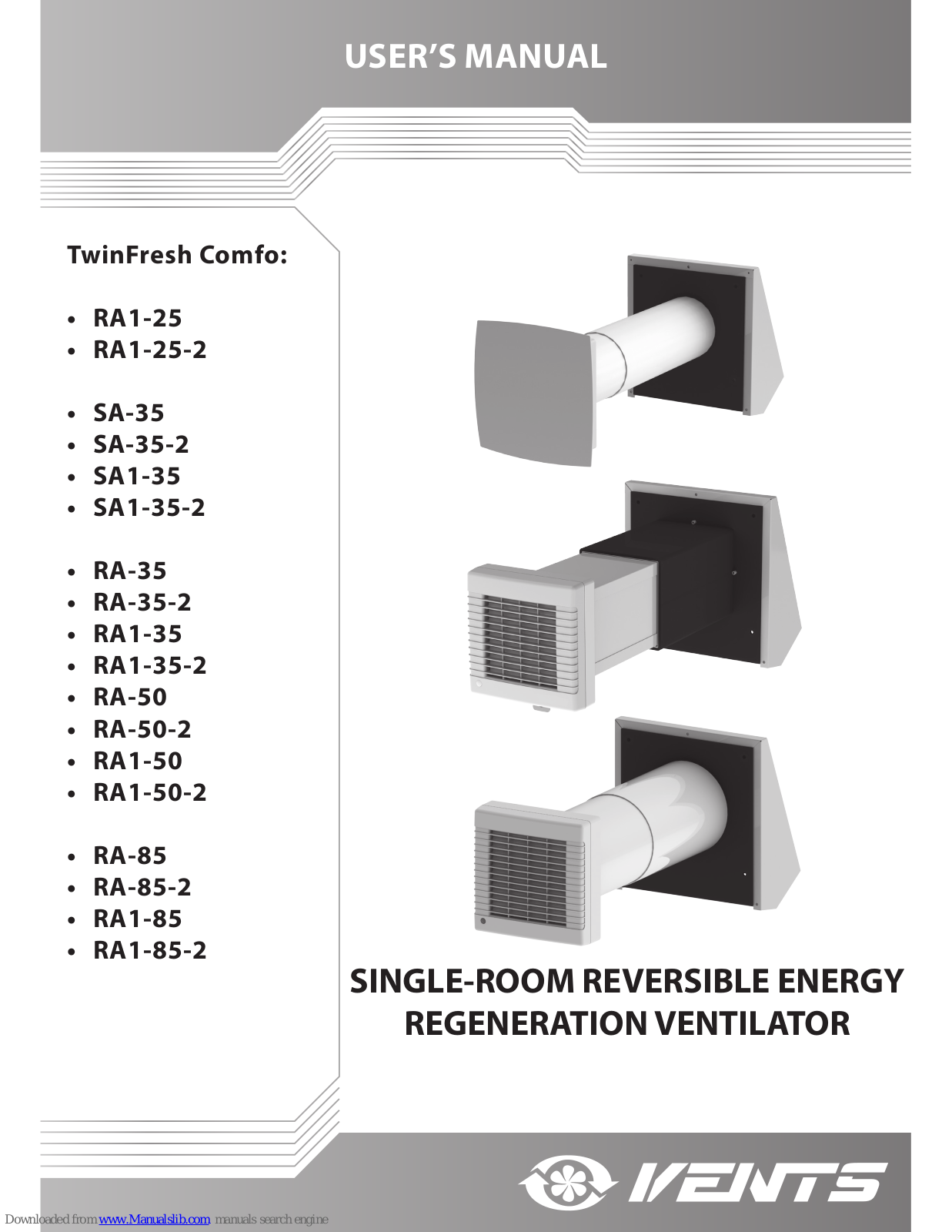 Vents RA-35-2, RA1-25-2, RA1-35, RA1-35-2, SA-35 User Manual - ManualMachine.com