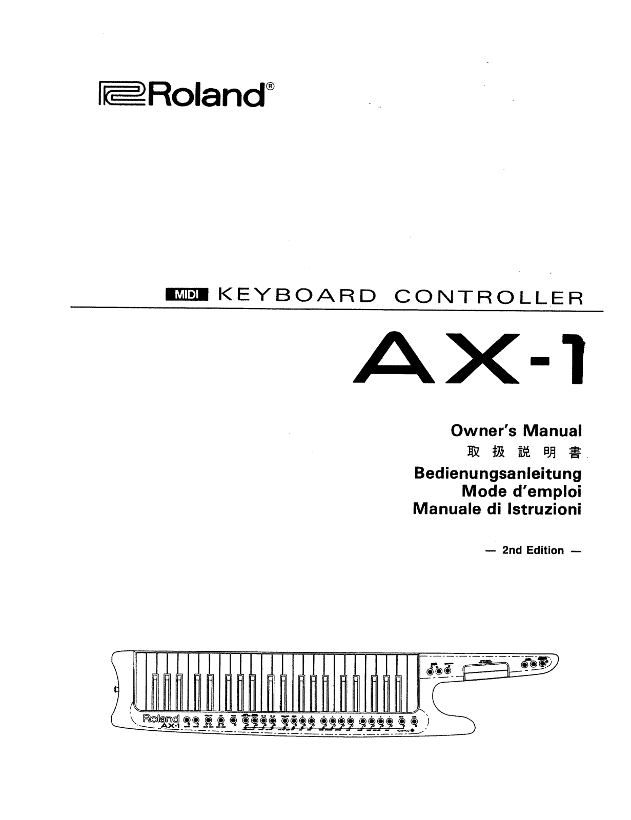 Roland Corporation AX-1 Owner's Manual