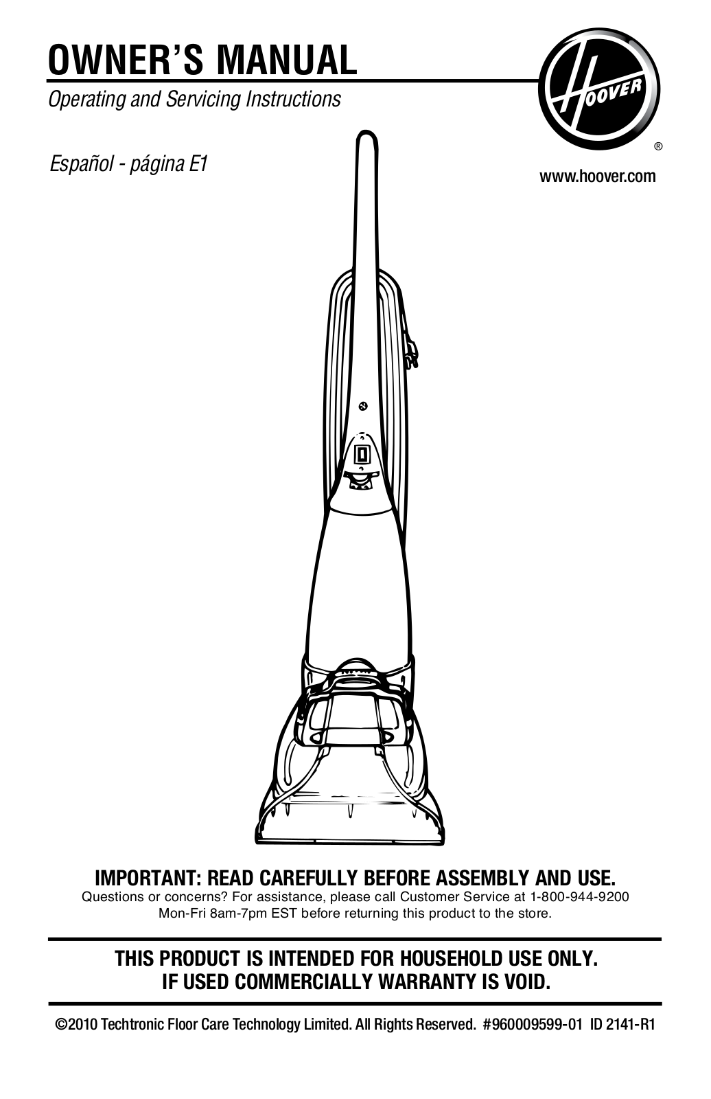 Hoover FH50005 Owner's Manual