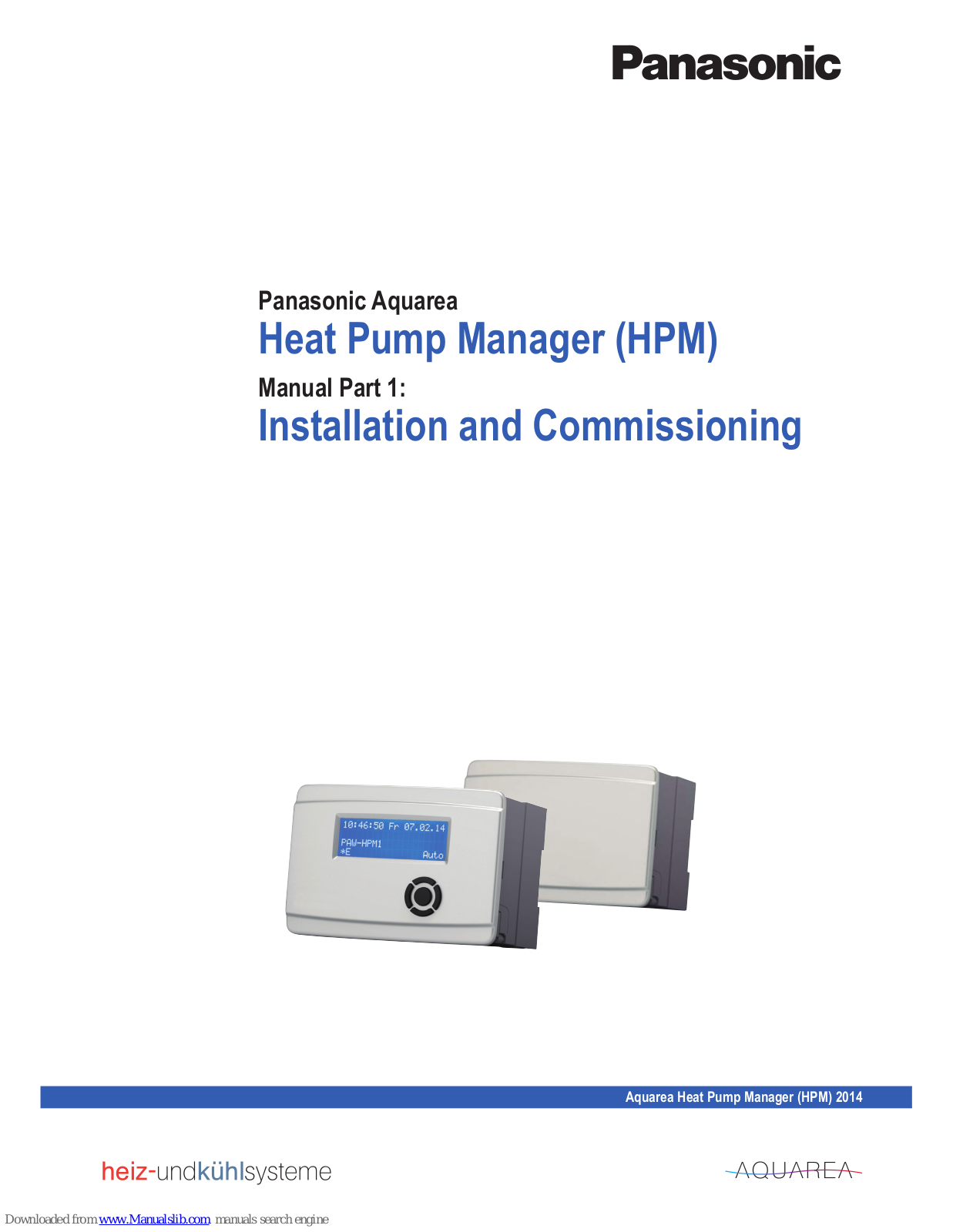 Panasonic Aquarea PAW-HPM1, Aquarea PAW-HPM2 Installation And Commissioning Manual