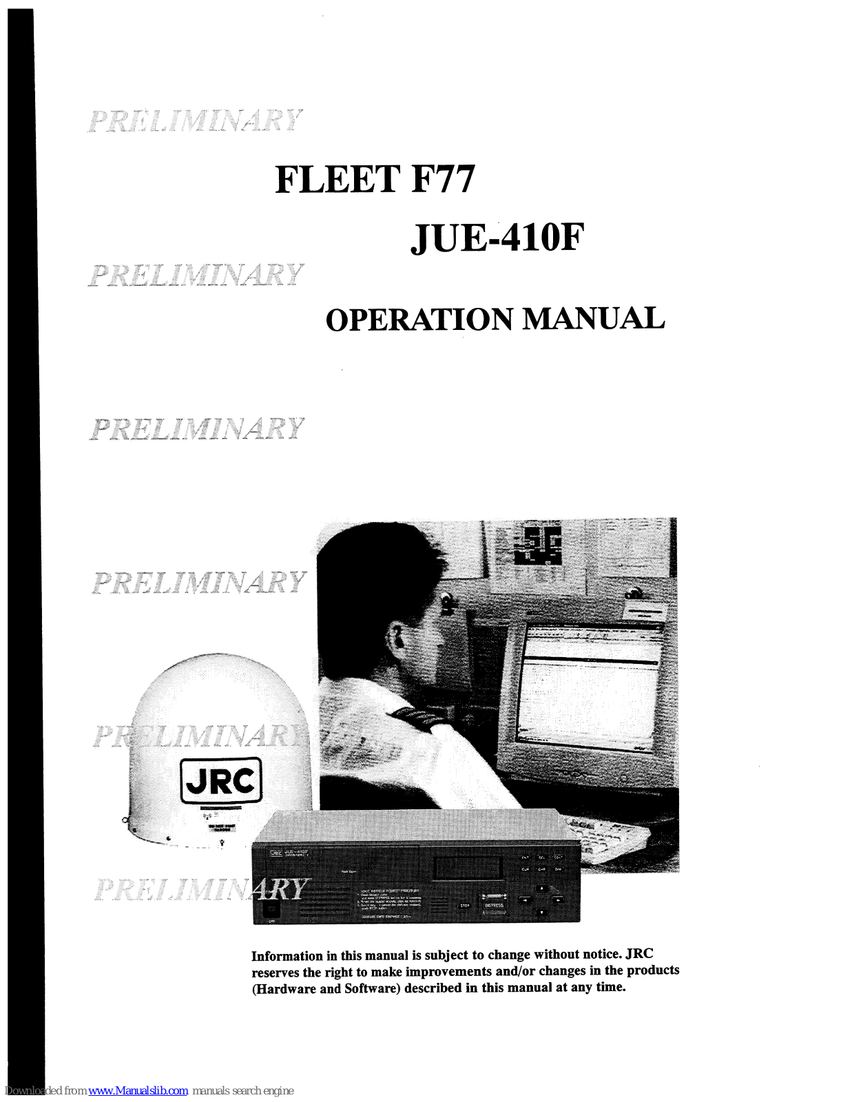 JRC Fleet F77, Jue-410F Operation Manual