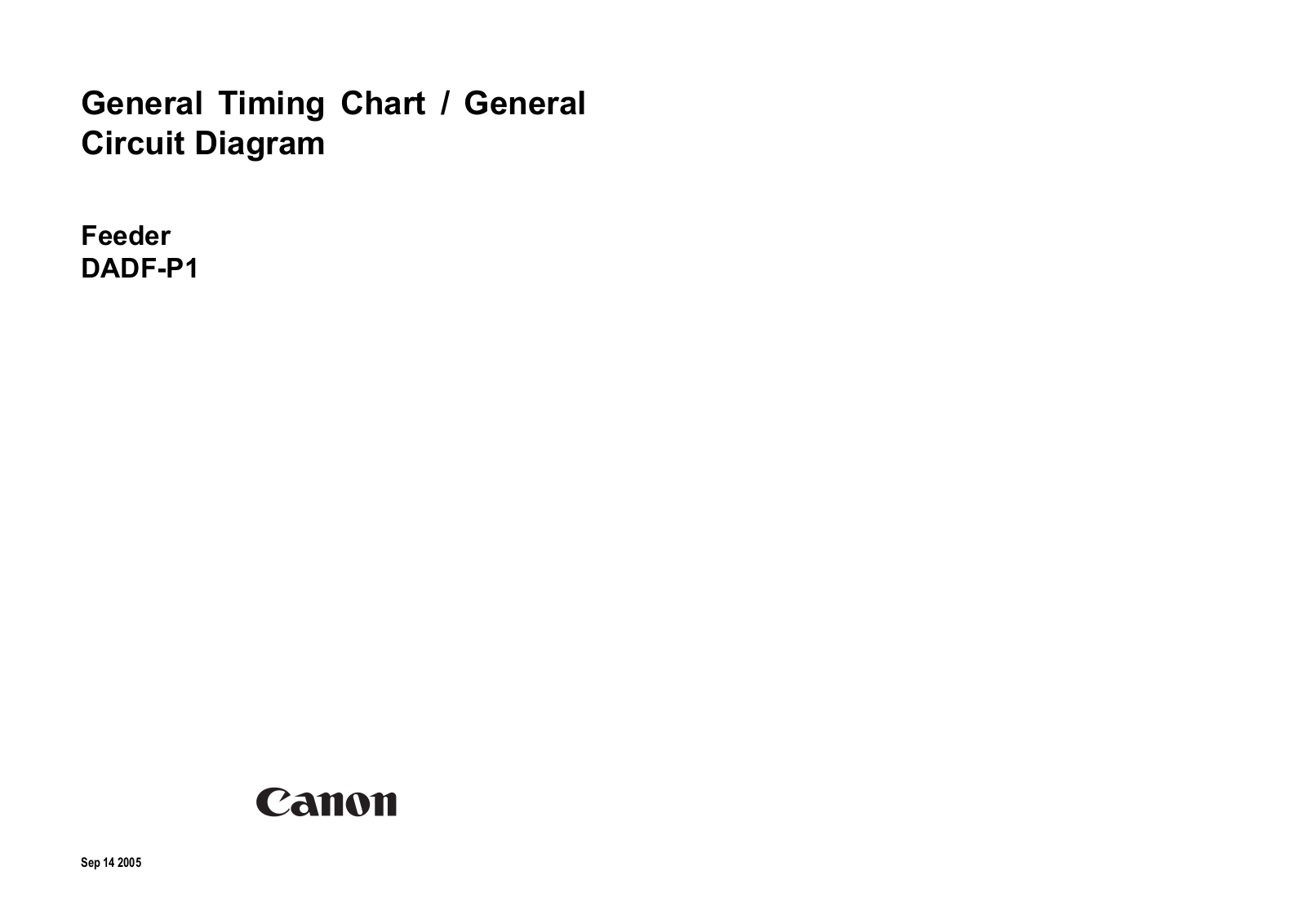 Canon iR2016, iR2020 dadf-p1 General Timing Chart, General Circuit Diagram