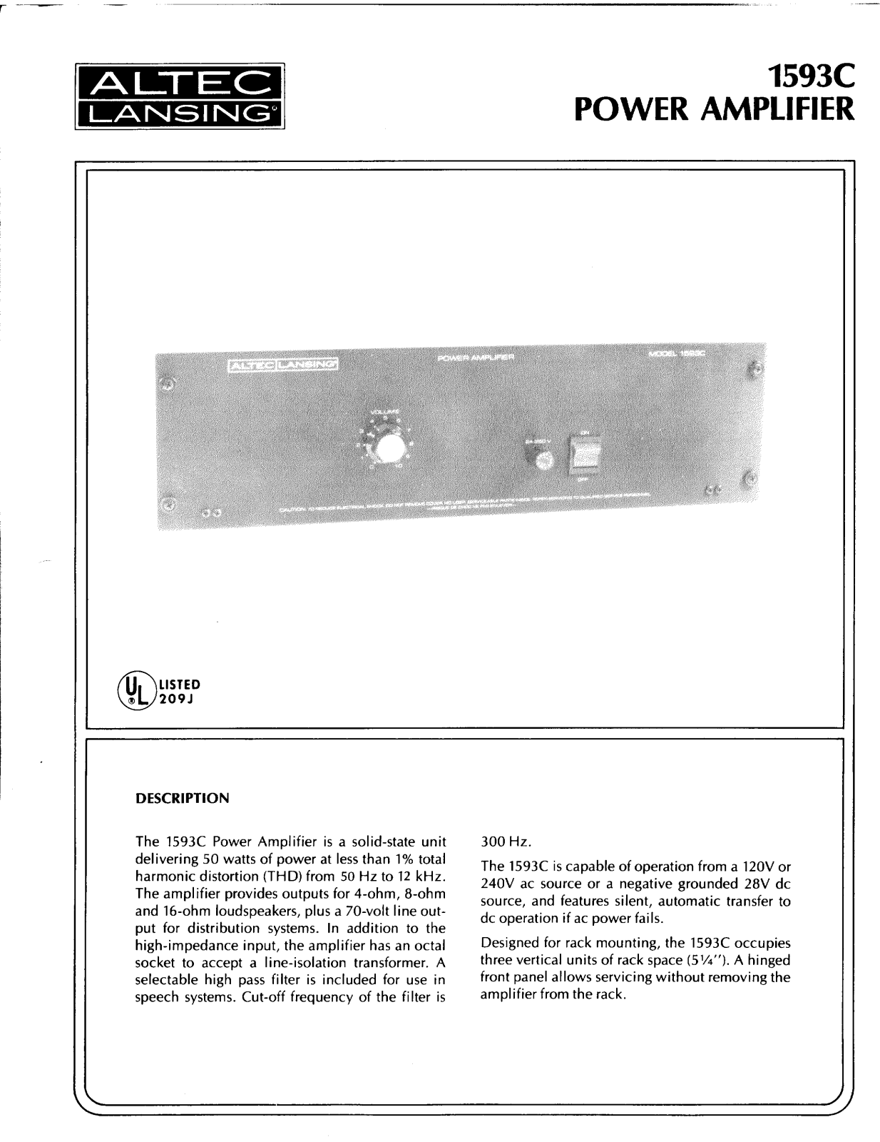 Altec 593C Schematic