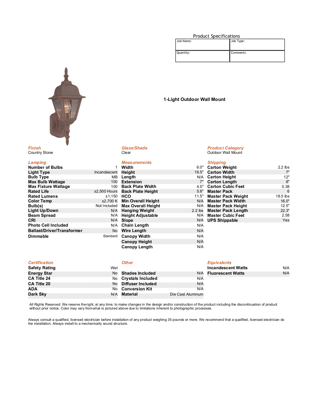 Lark Manor™ ACOT2460 Specifications - ManualMachine.com