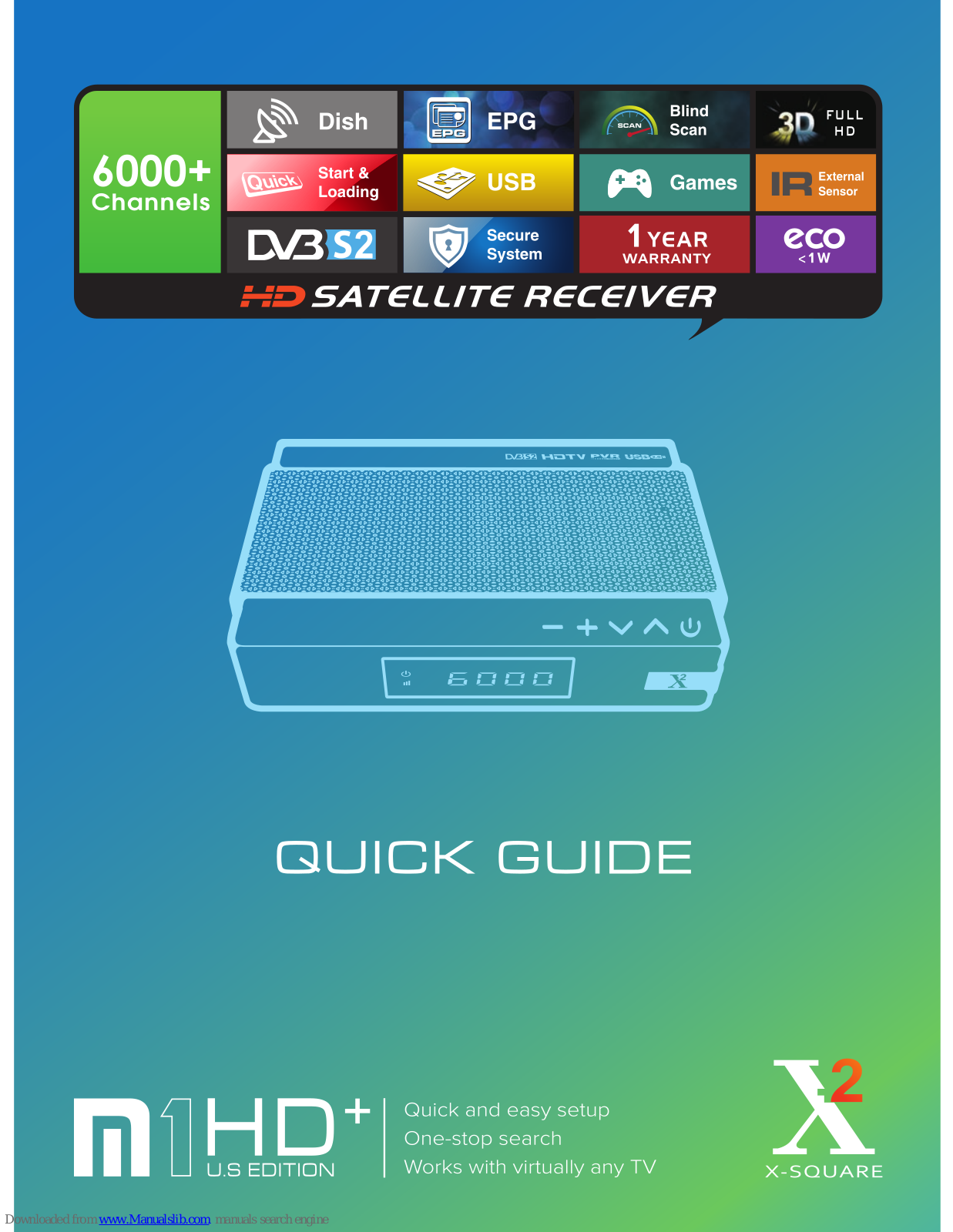 X2sat M1 HD + U.S Edition Quick Manual