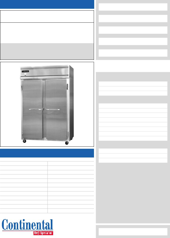 Continental Refrigerator 2R User Manual