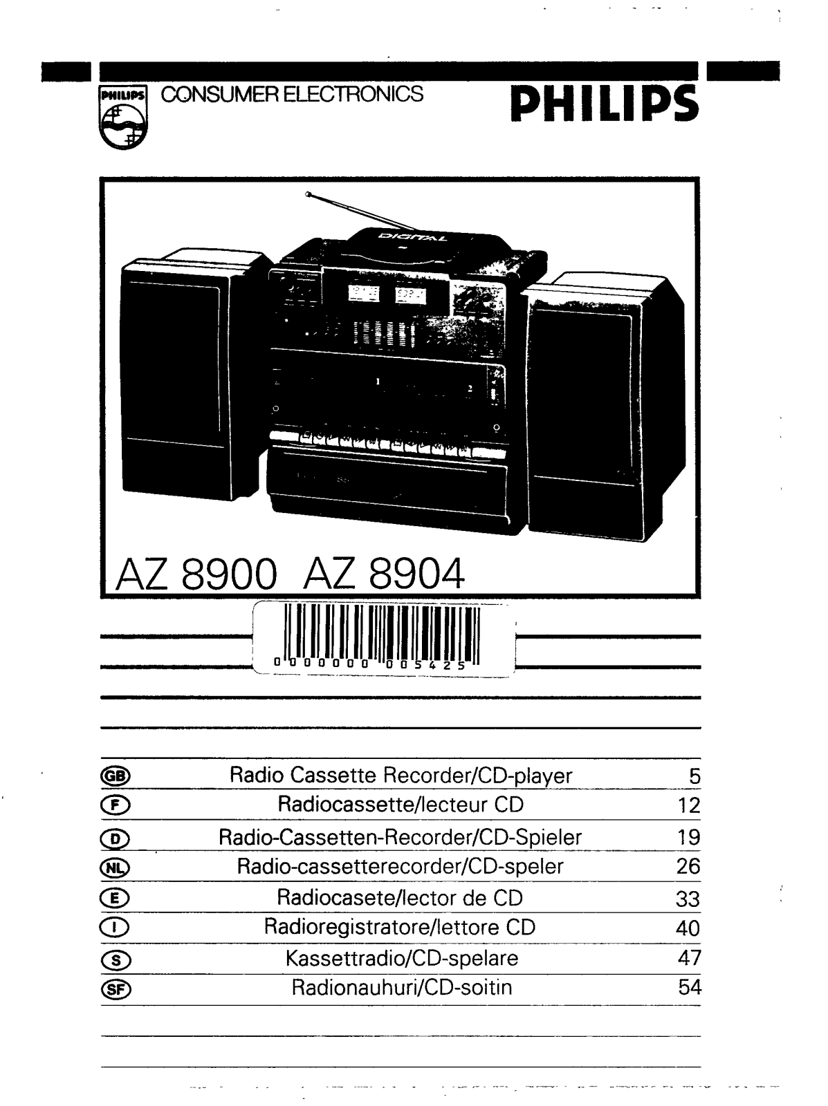 Philips AZ8904 User Manual