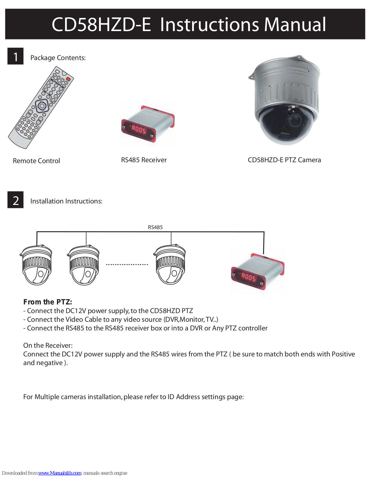 COP-USA CD58HZD-E Instruction Manual