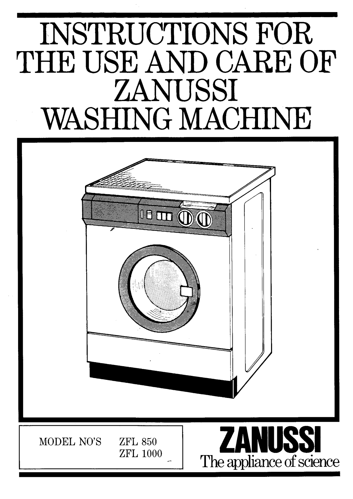 Zanussi ZFL1000 User Manual