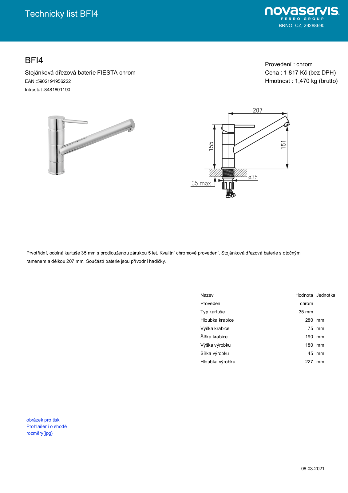 Novaservis BFI4 User guide - ManualMachine.com