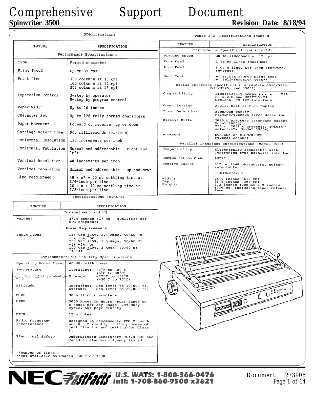 NEC Spinwriter 3550 User Guide