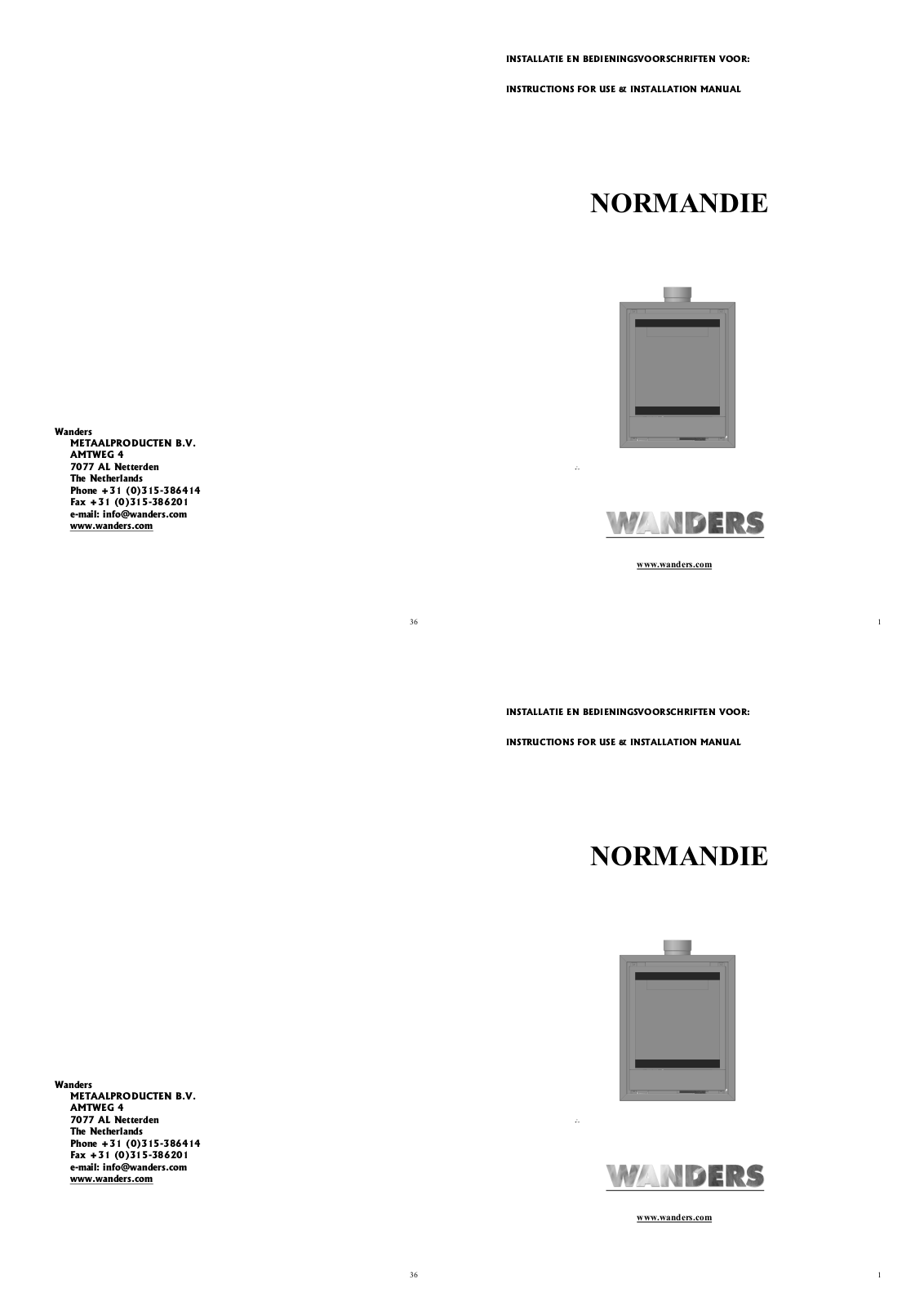 WANDERS NORMANDIE User Manual