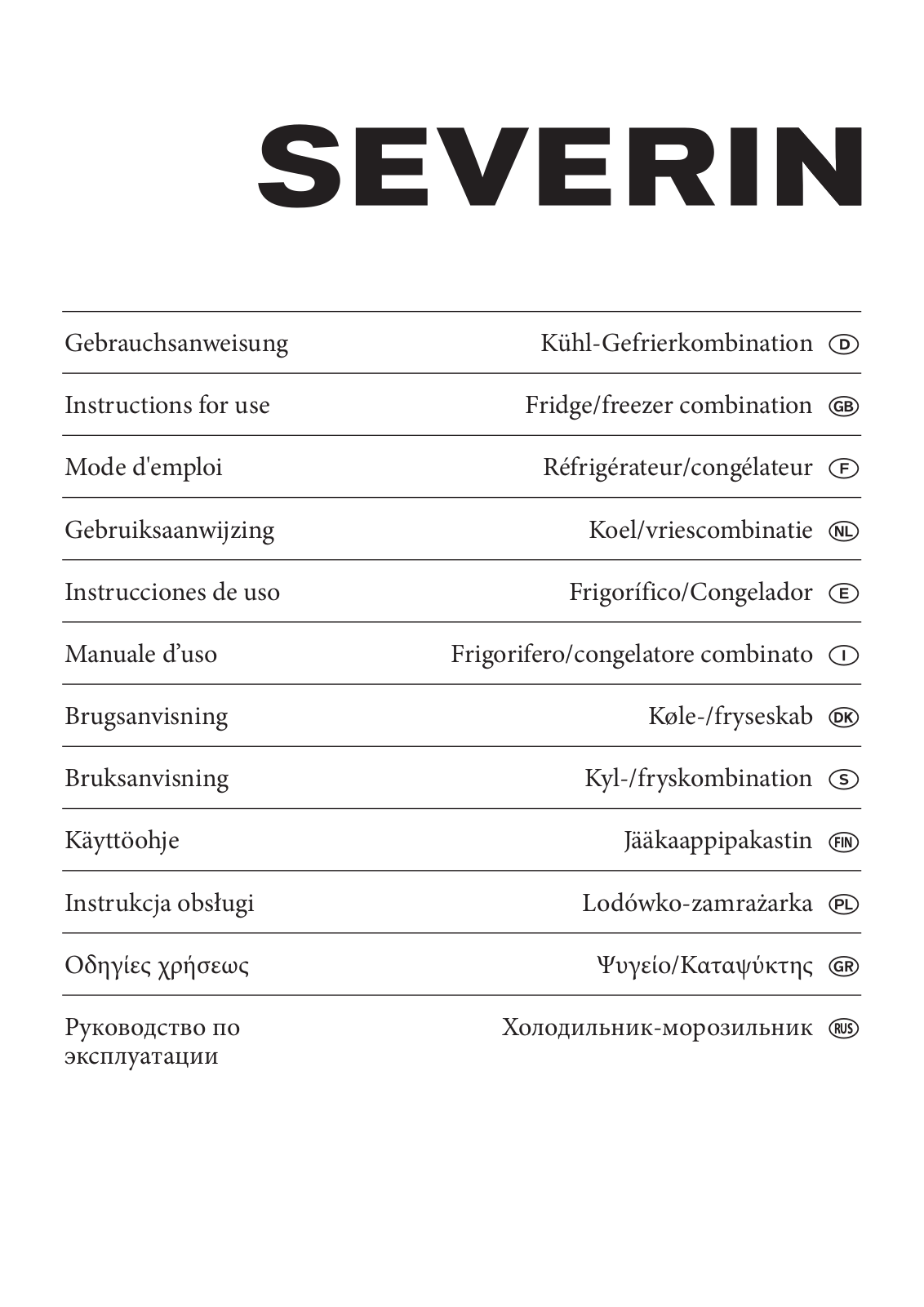 Severin KS 9780 User Manual