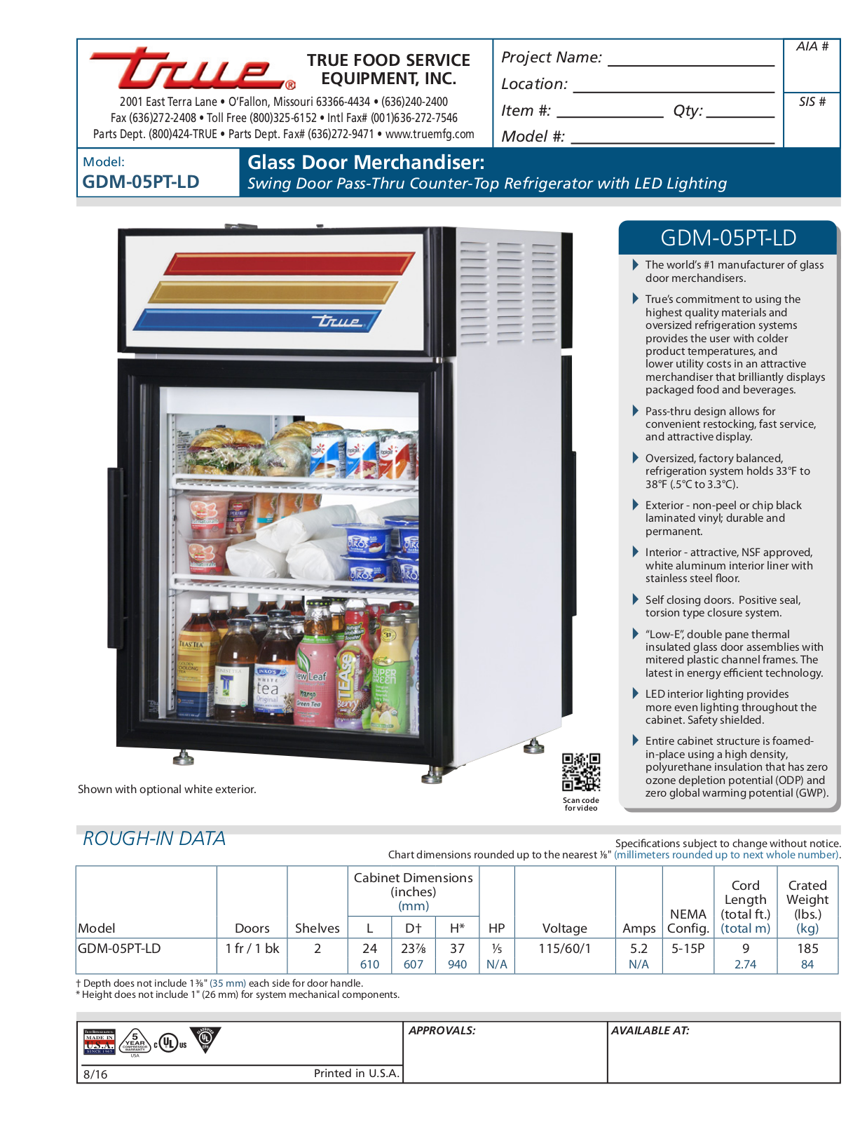 True GDM-05PT-LD User Manual