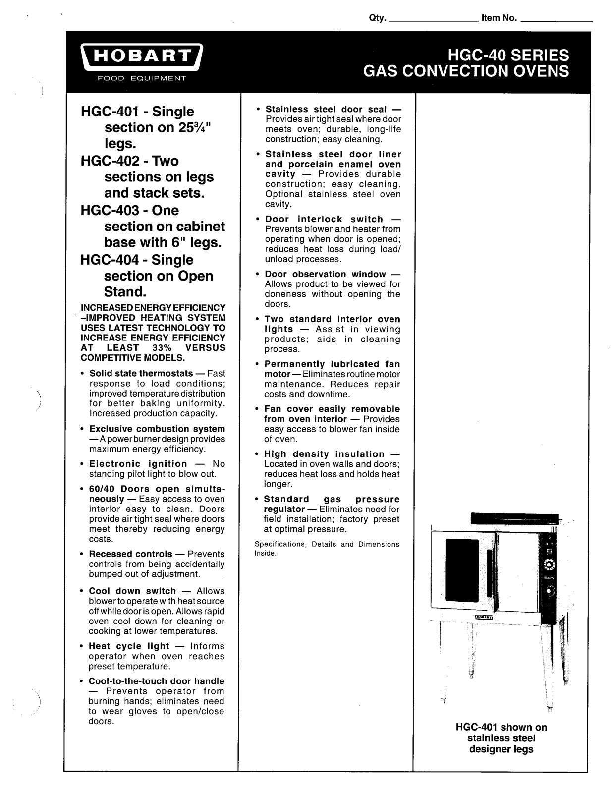 Hobart HGC403 User Manual