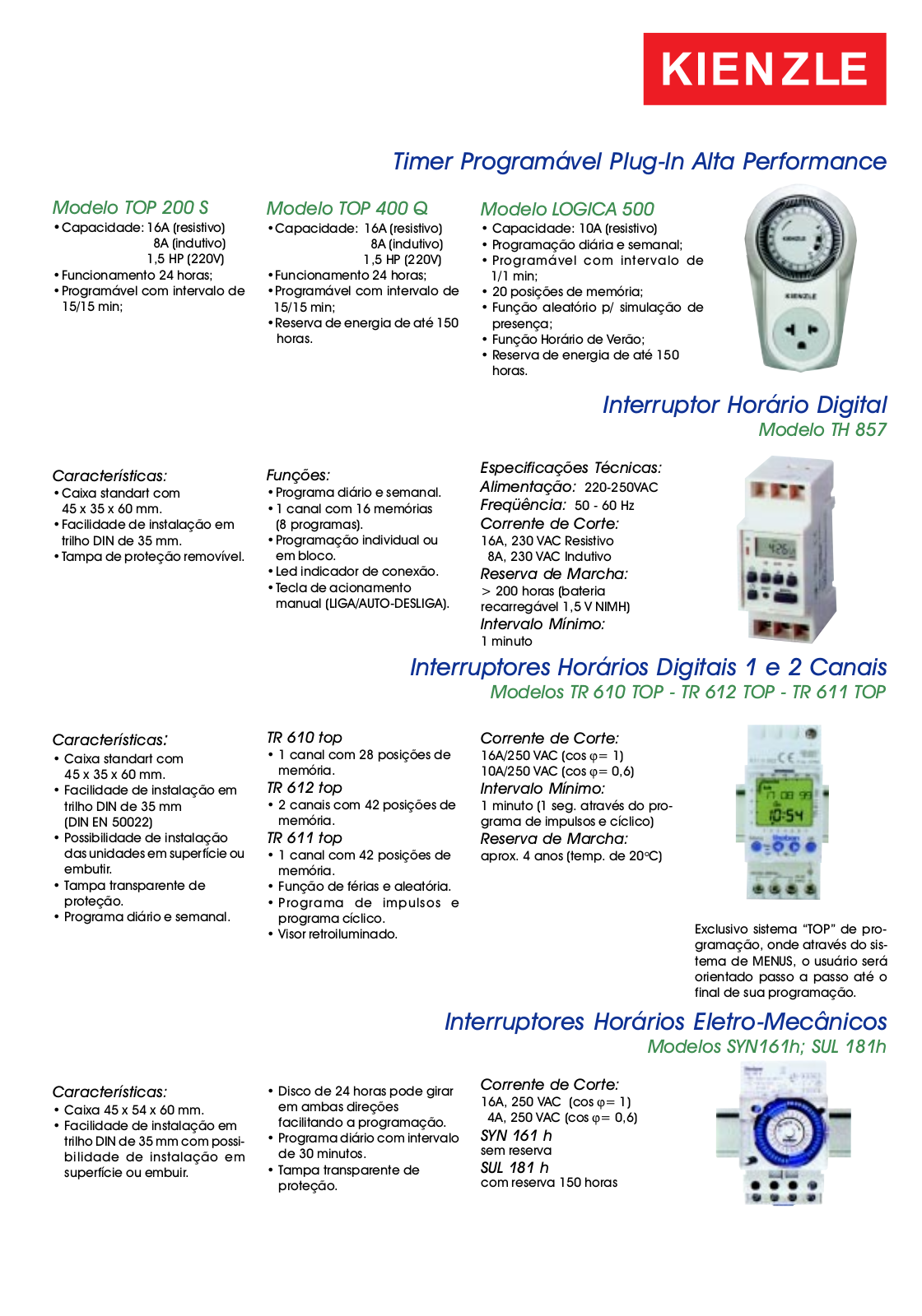 Kienzle TOP 200 S, SYN161H, TR 611 TOP, TOP 400 Q, TR 612 TOP BROCHURE