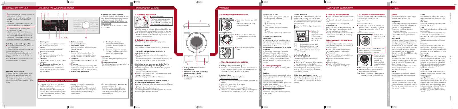 Miele Washing machine Quick Start Guide