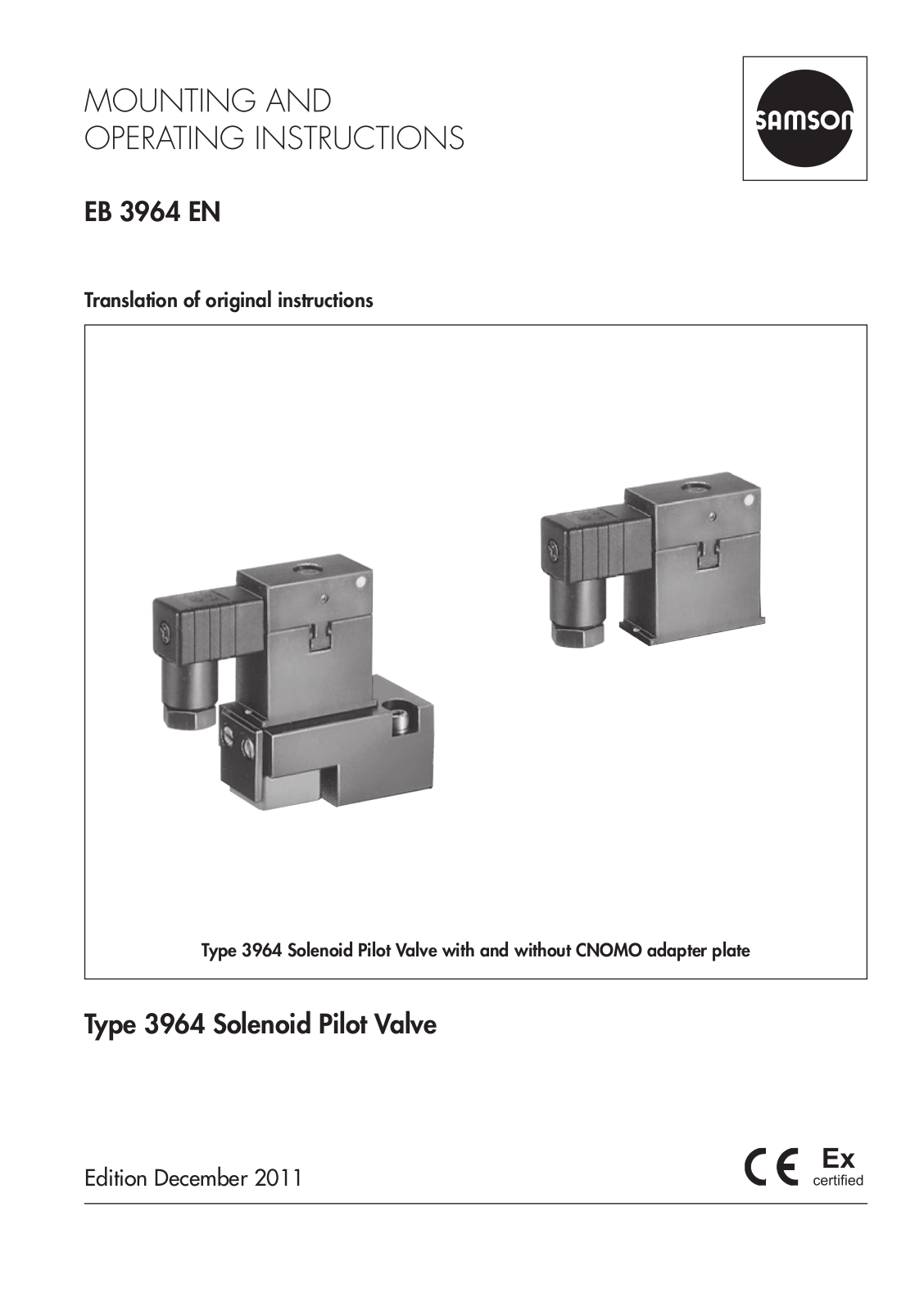 Samson 3964 Mounting And Operating Instructions