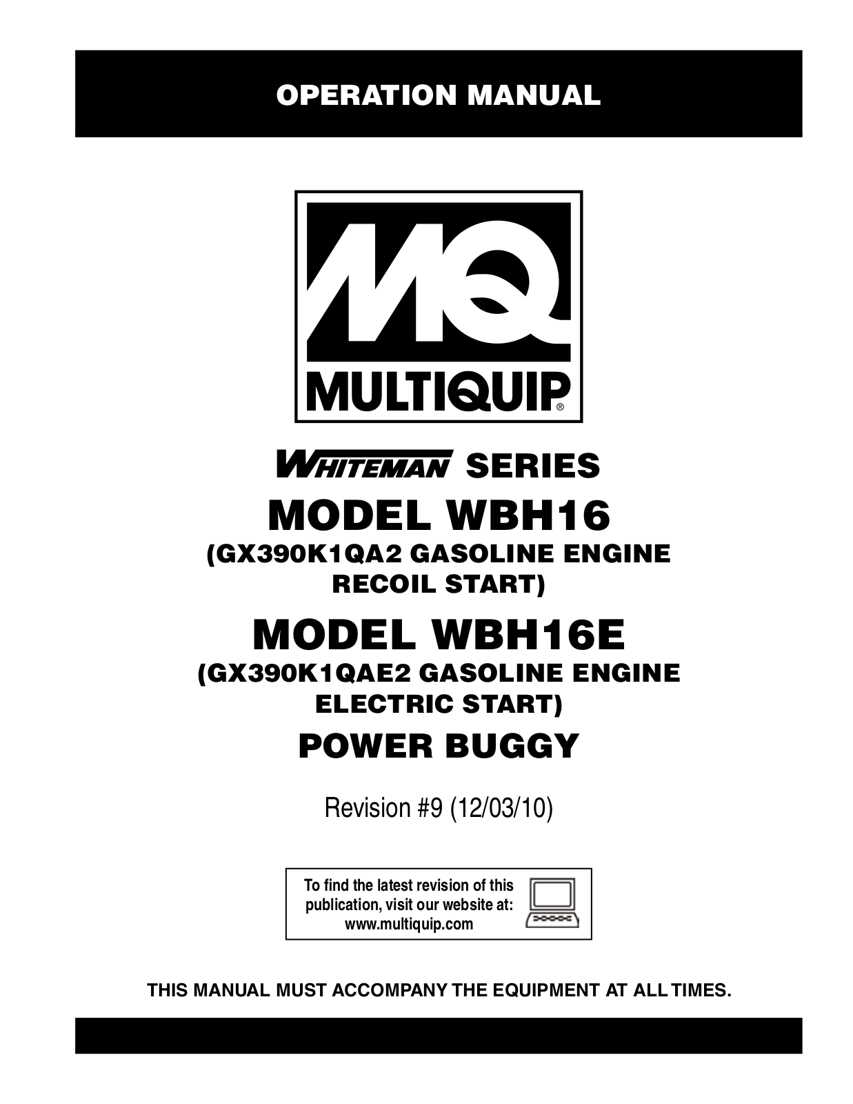 Multiquip WBH16, WBH16E User Manual 2