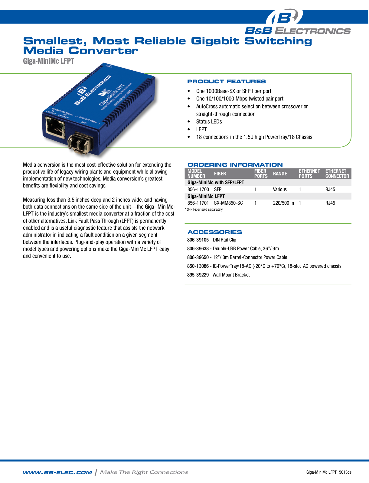 B&B Electronics 856-11700-01 Datasheet