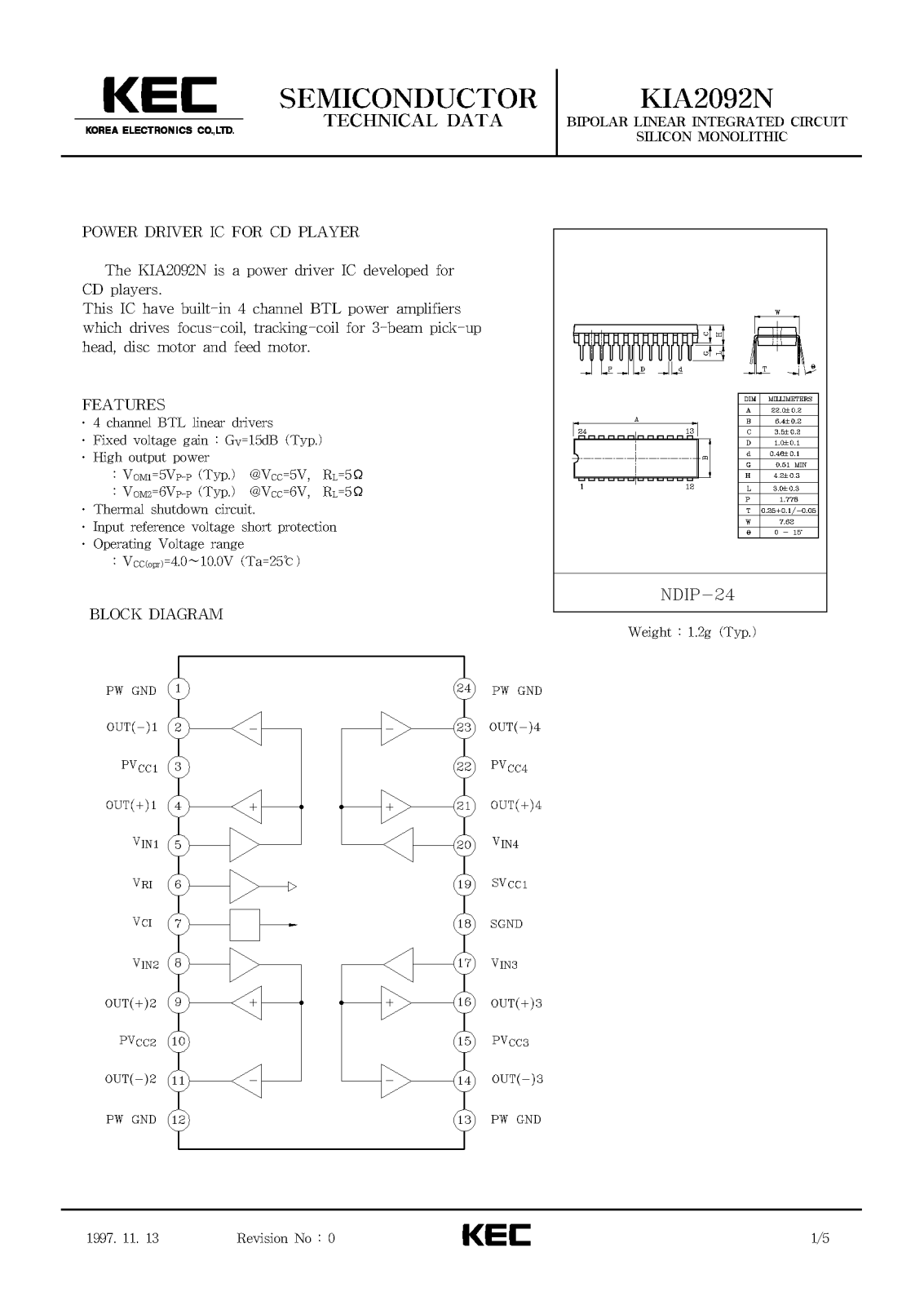 KEC KIA2092N Datasheet