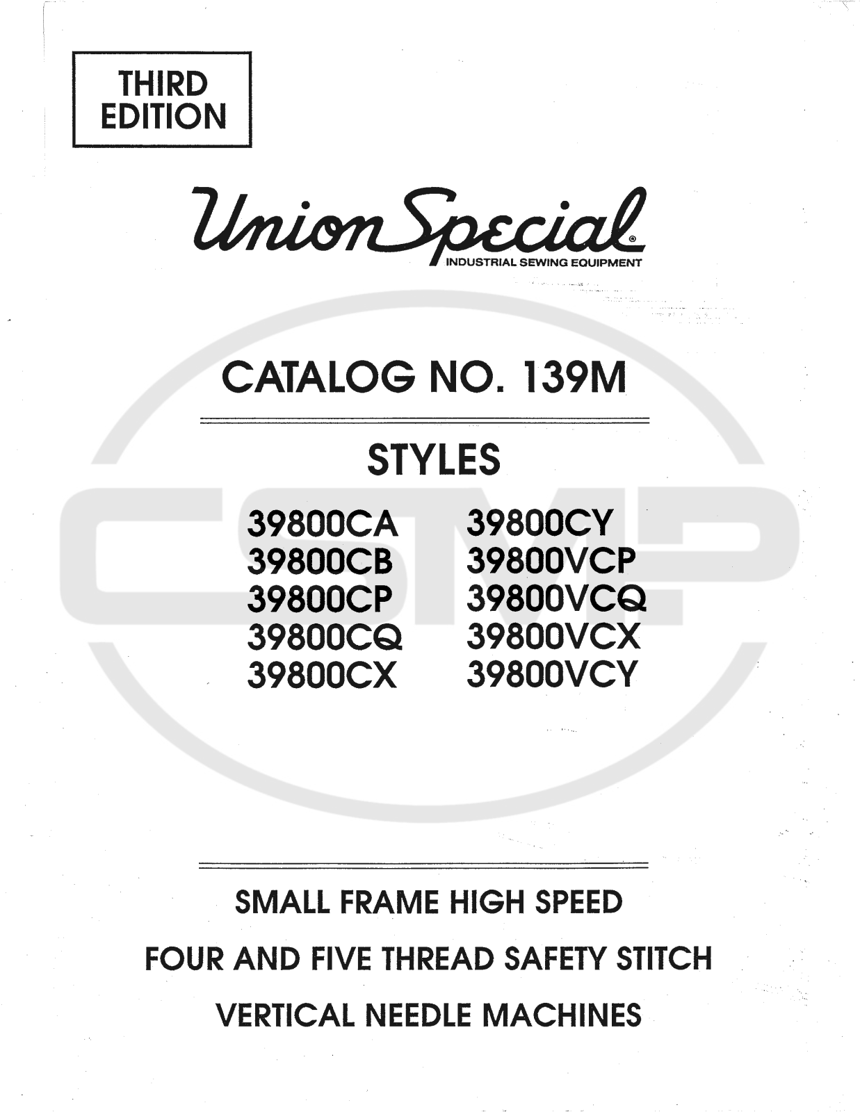 Union Special 139M Parts Book