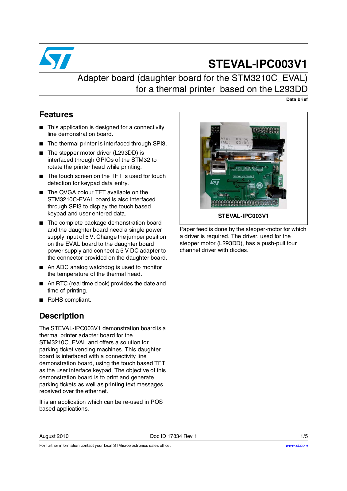 ST IPC003V1 User Manual