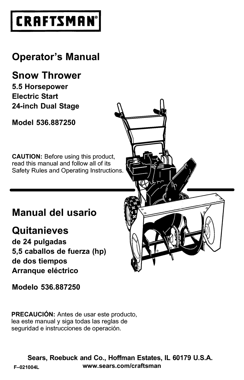 Craftsman 536.887250 User Manual - ManualMachine.com