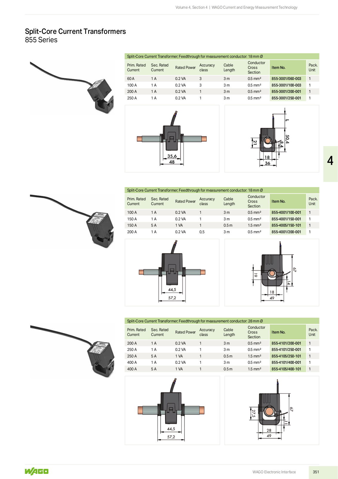 Wago 855 Series Catalog Page