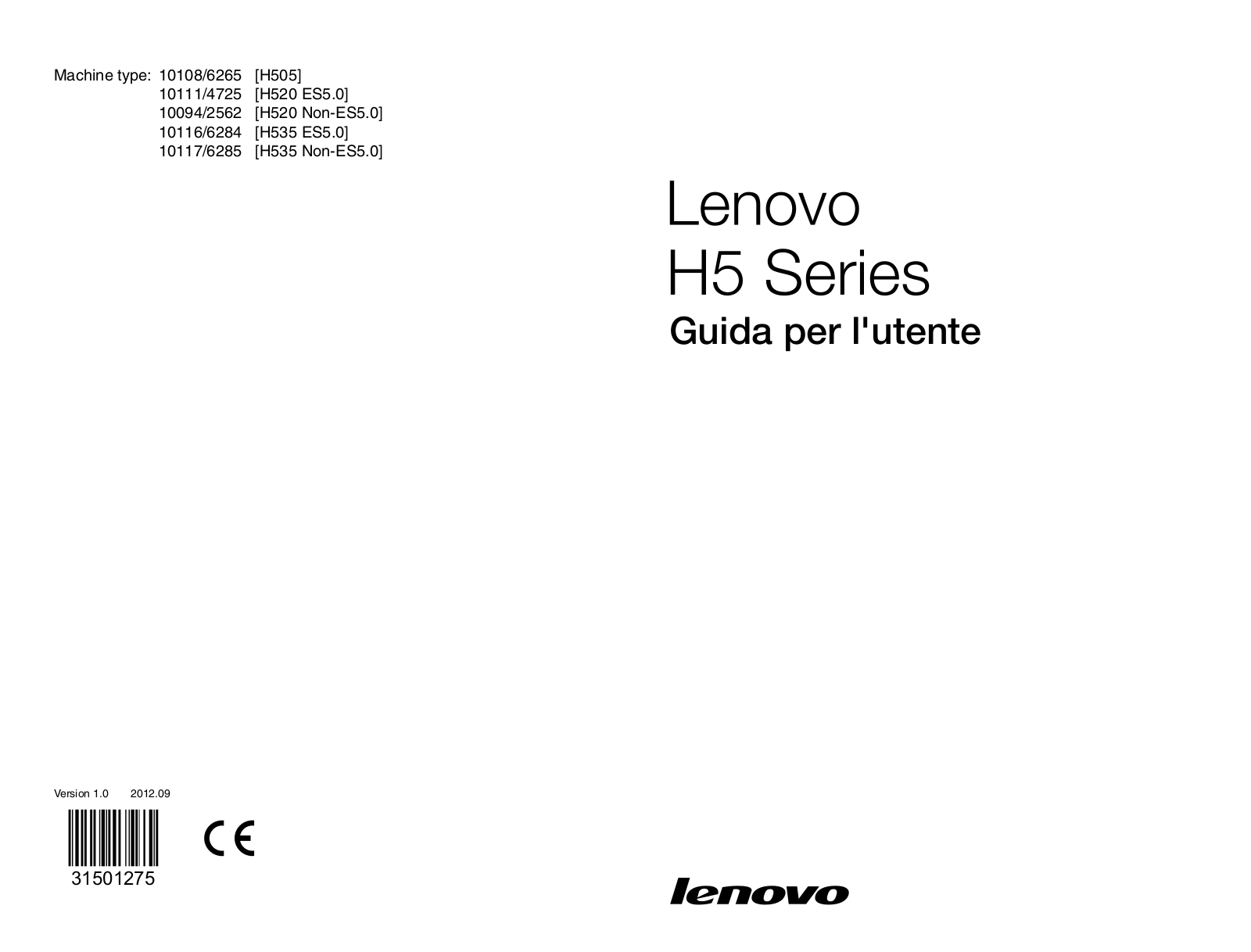 Lenovo H505, H520, H535 User Guide