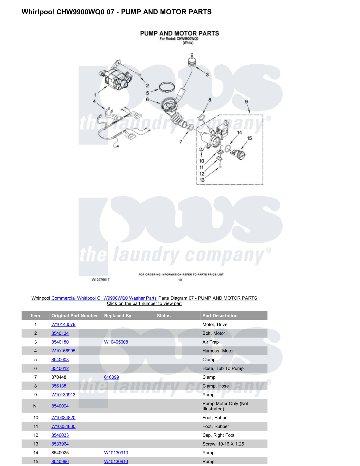 Whirlpool CHW9900WQ0 Parts Diagram