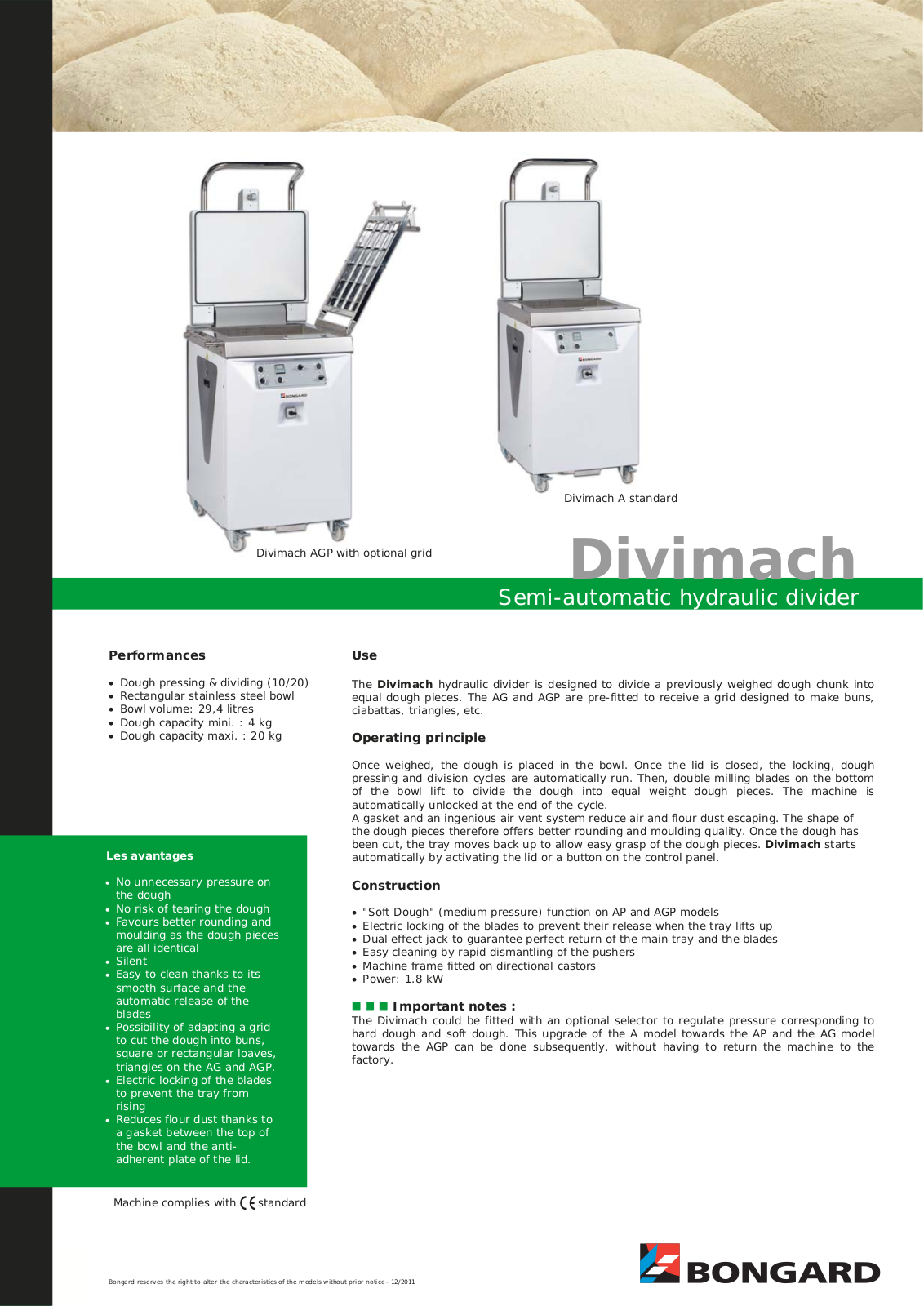 Bongard Divimach AGP User Manual