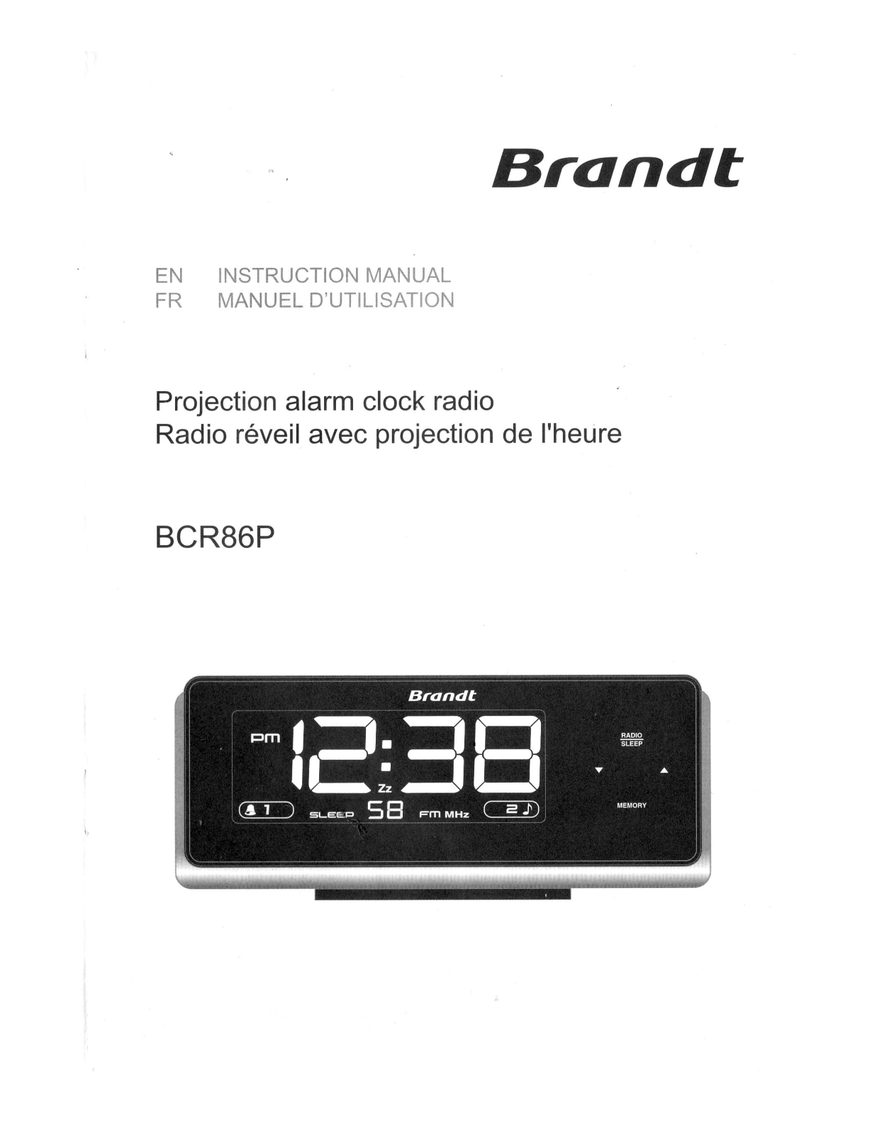 BRANDT BCR86P User Manual