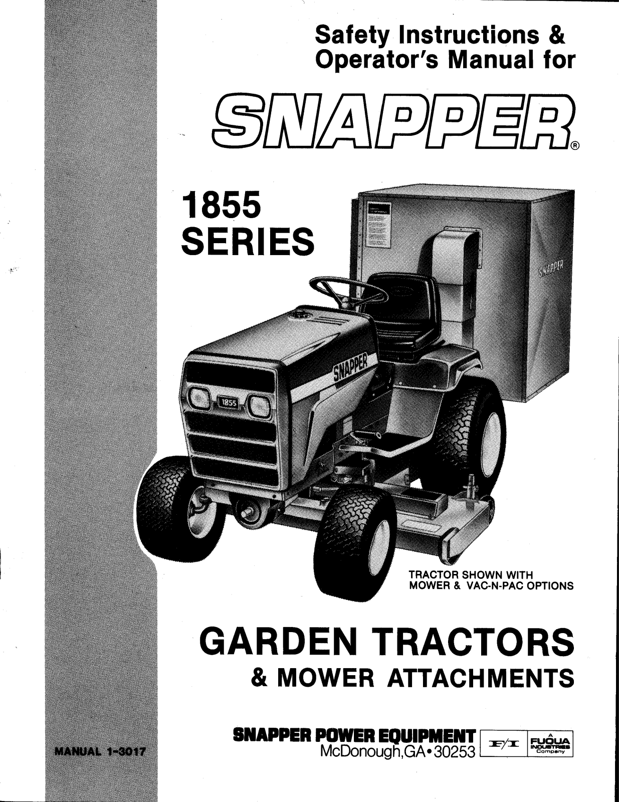 Snapper 1855 User Manual