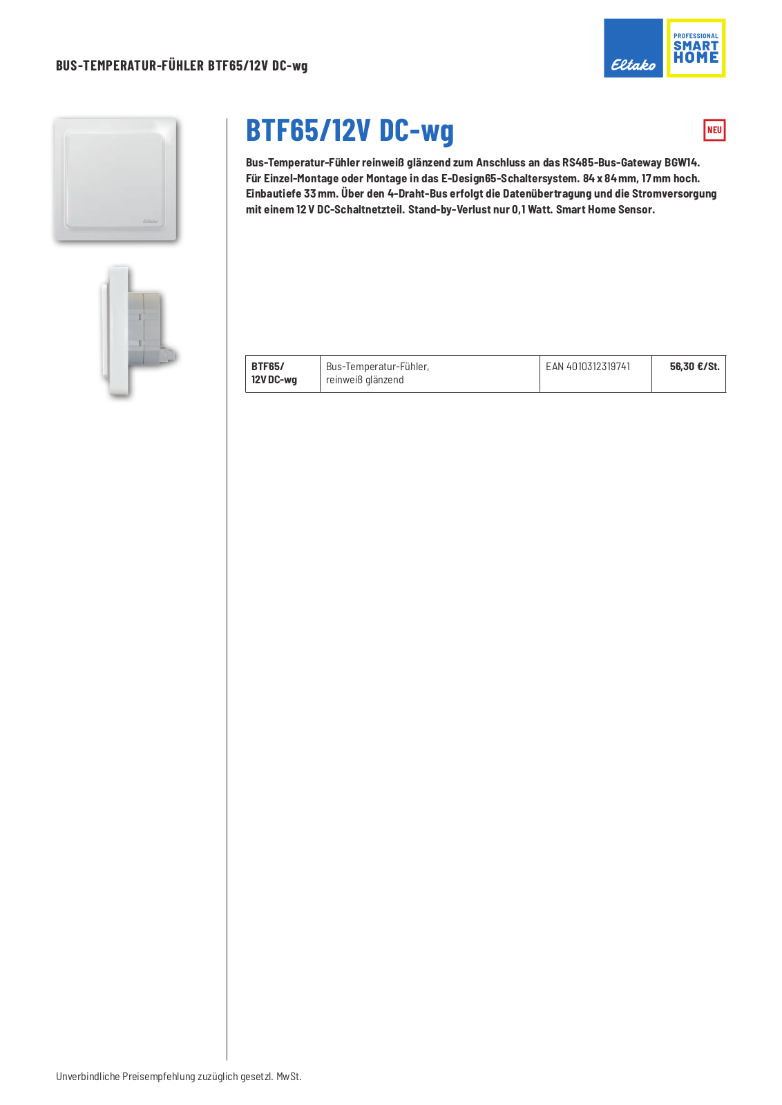 Eltako BTF65-12V DC-wg User Manual