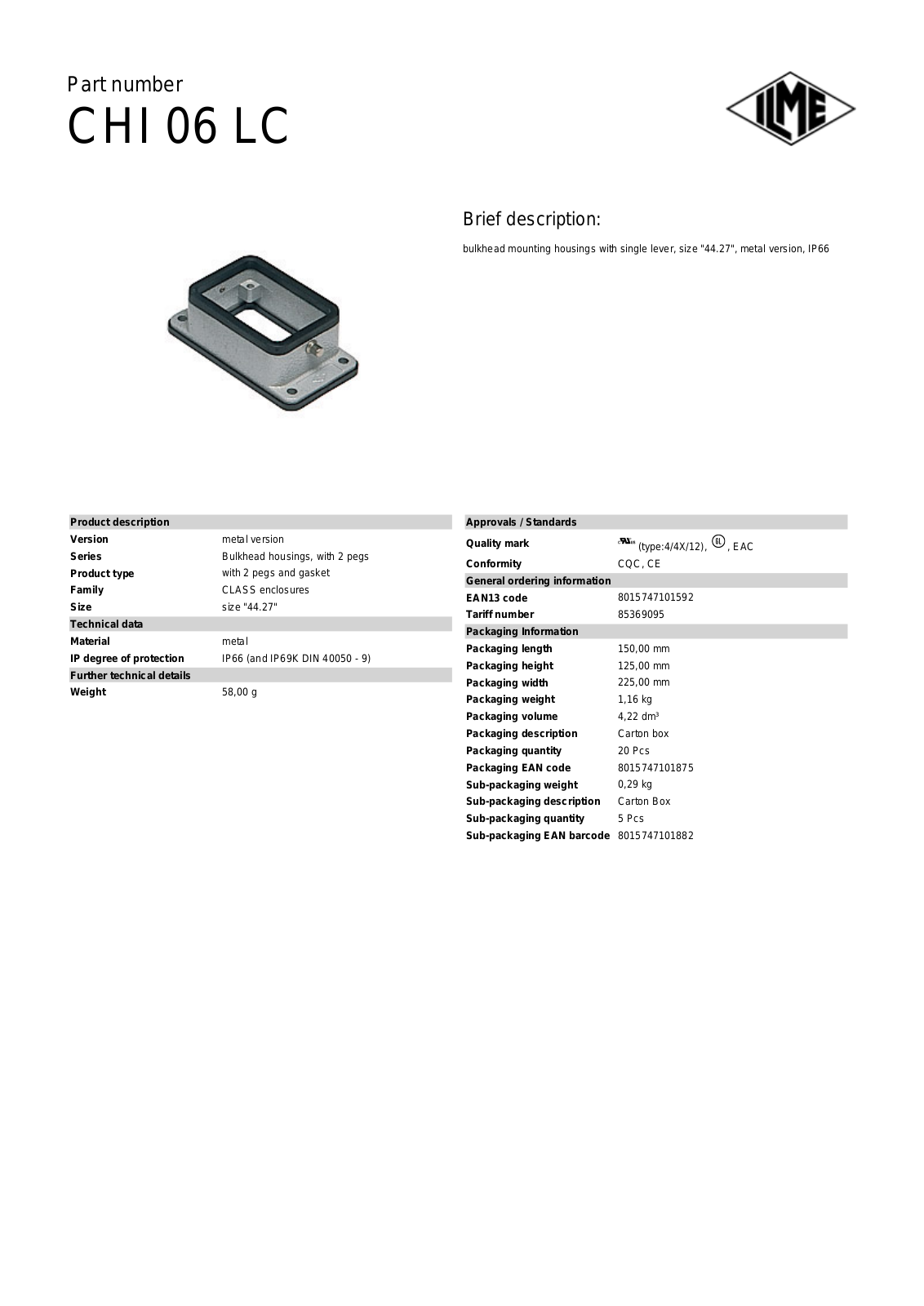 ILME CHI-06LC Data Sheet