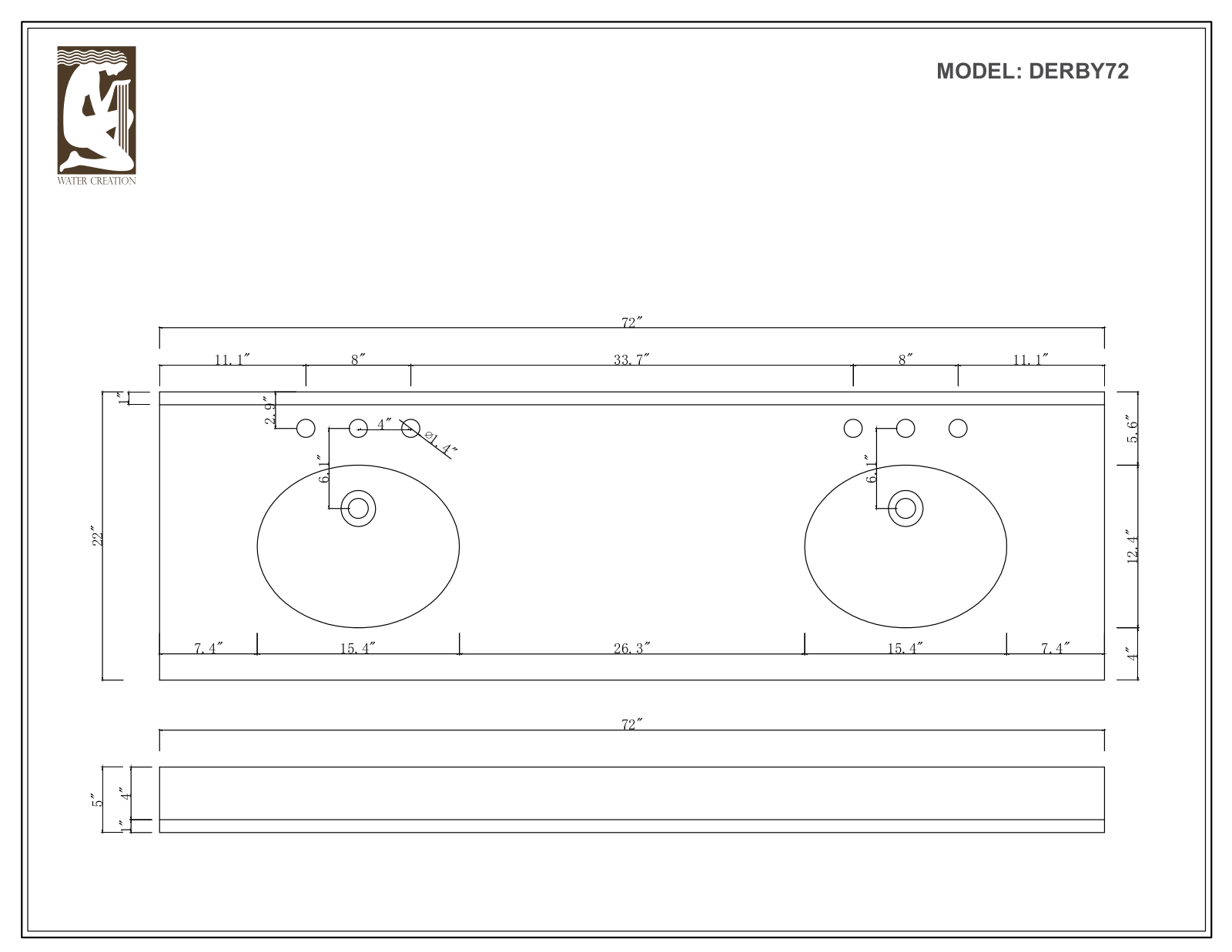 Water Creation DERBY72G, DERBY72WF, DERBY72WB, DERBY72GBF, DERBY72GF User Manual