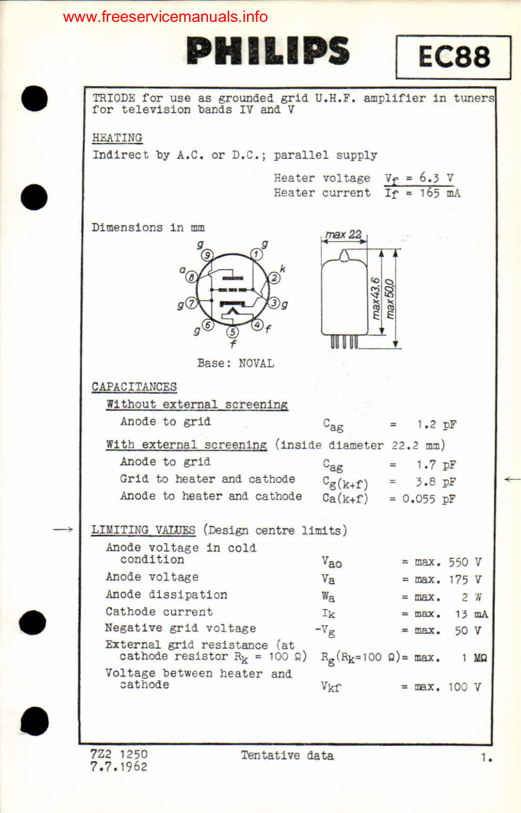 Philips ec88 DATASHEETS