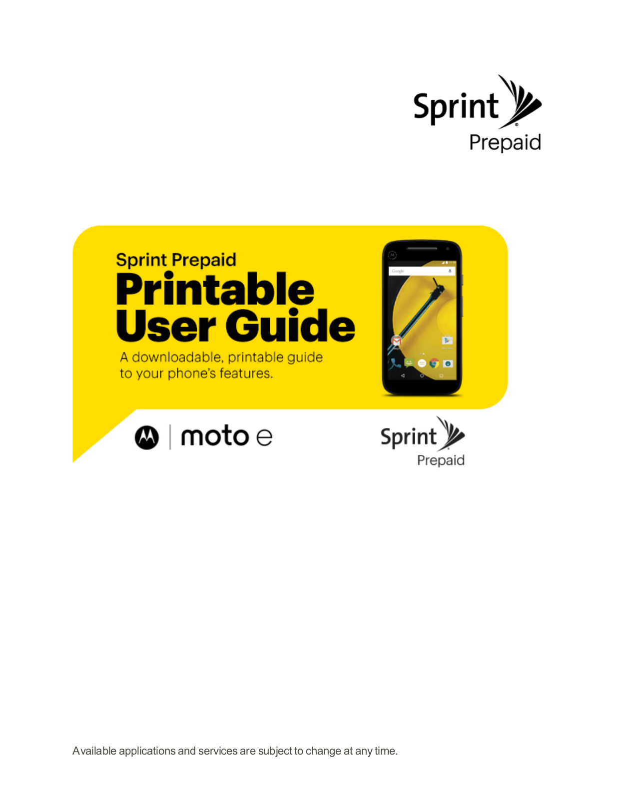 Motorola moto E User Manual