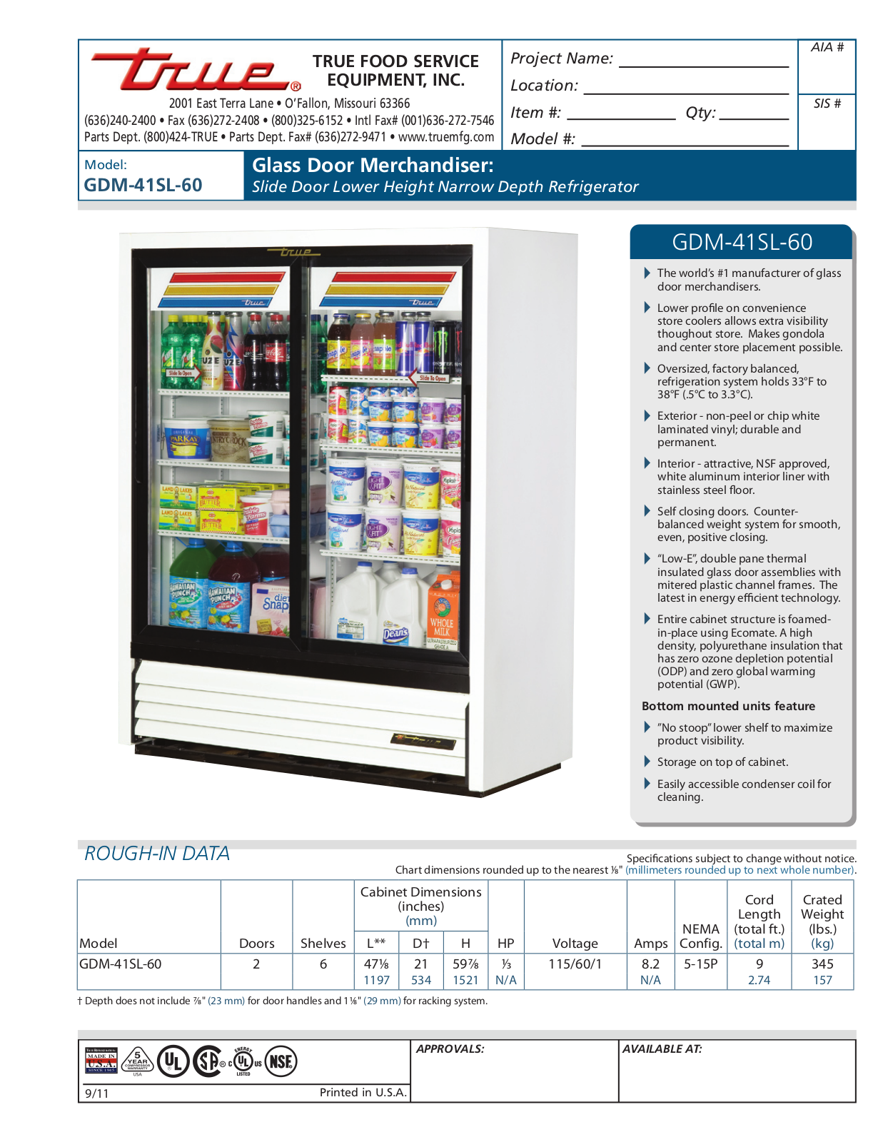 True GDM-41SL-60 User Manual