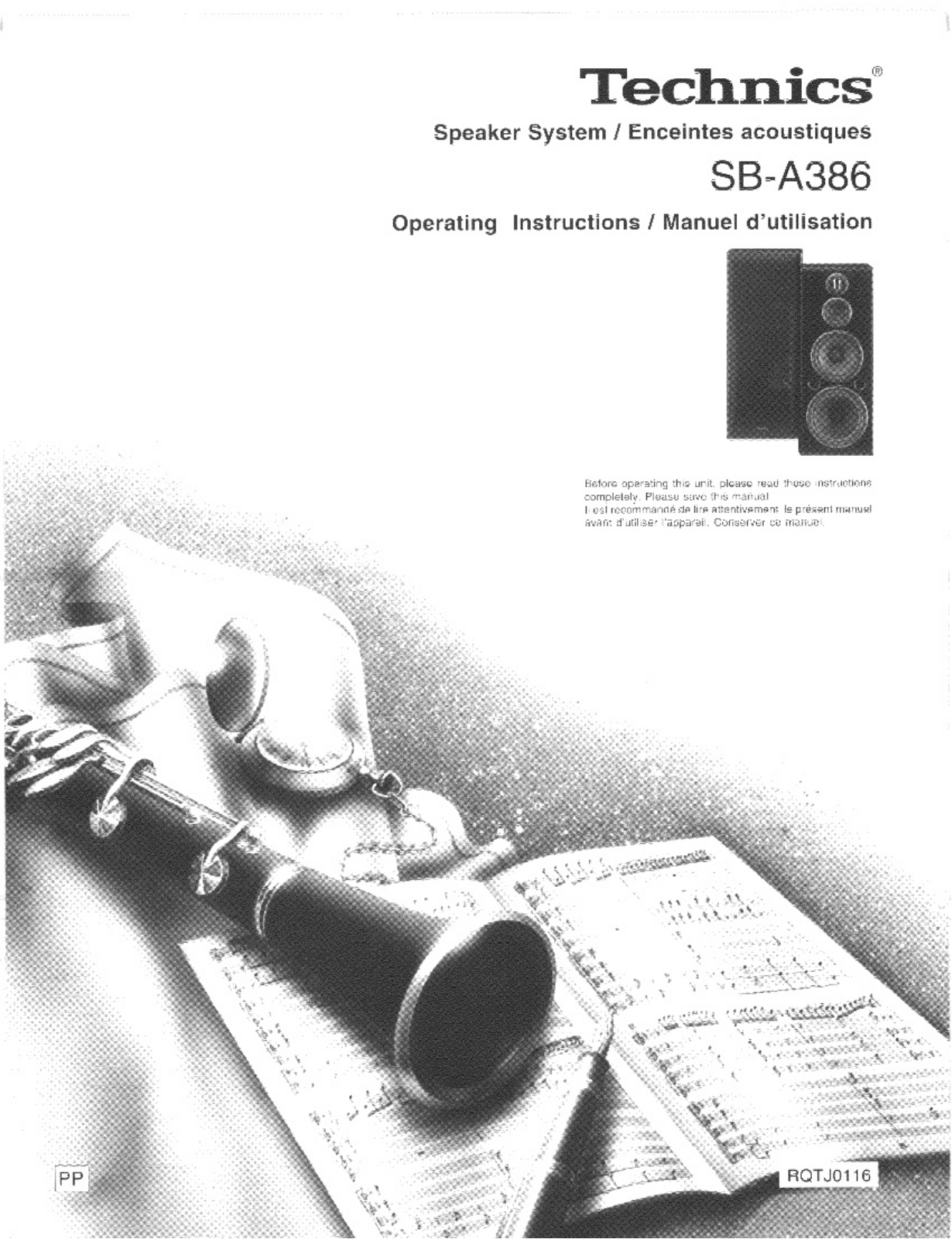 Panasonic sb-a386 Operation Manual