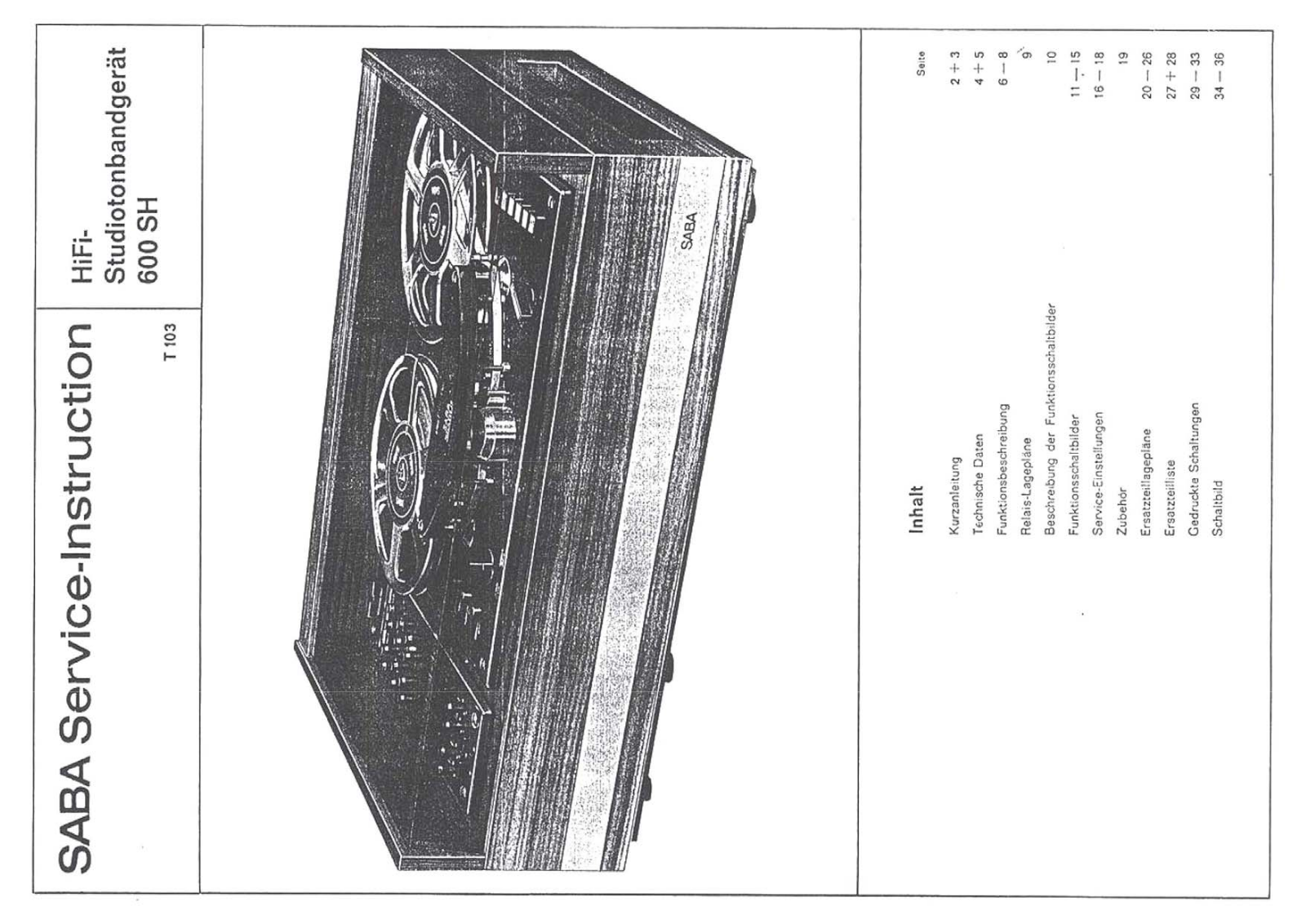 Saba 600-SH Service Manual