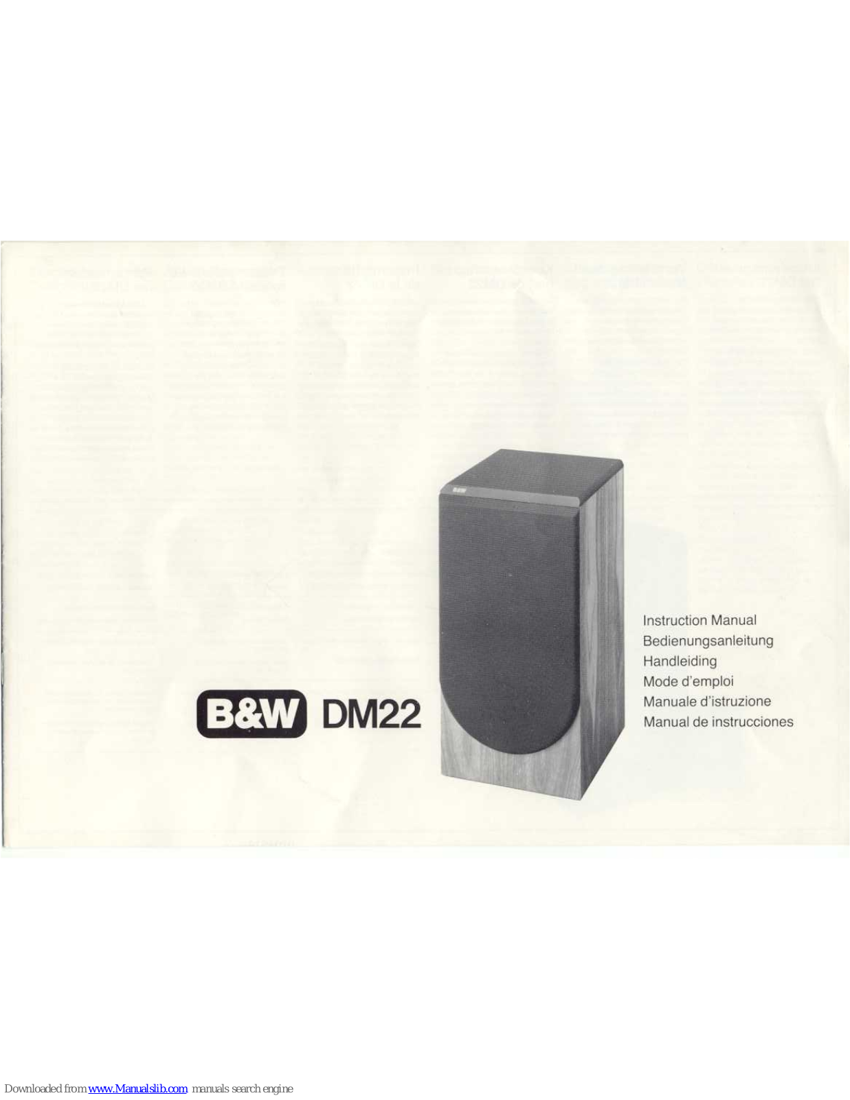 Bowers & Wilkins DM22 Instruction Manual