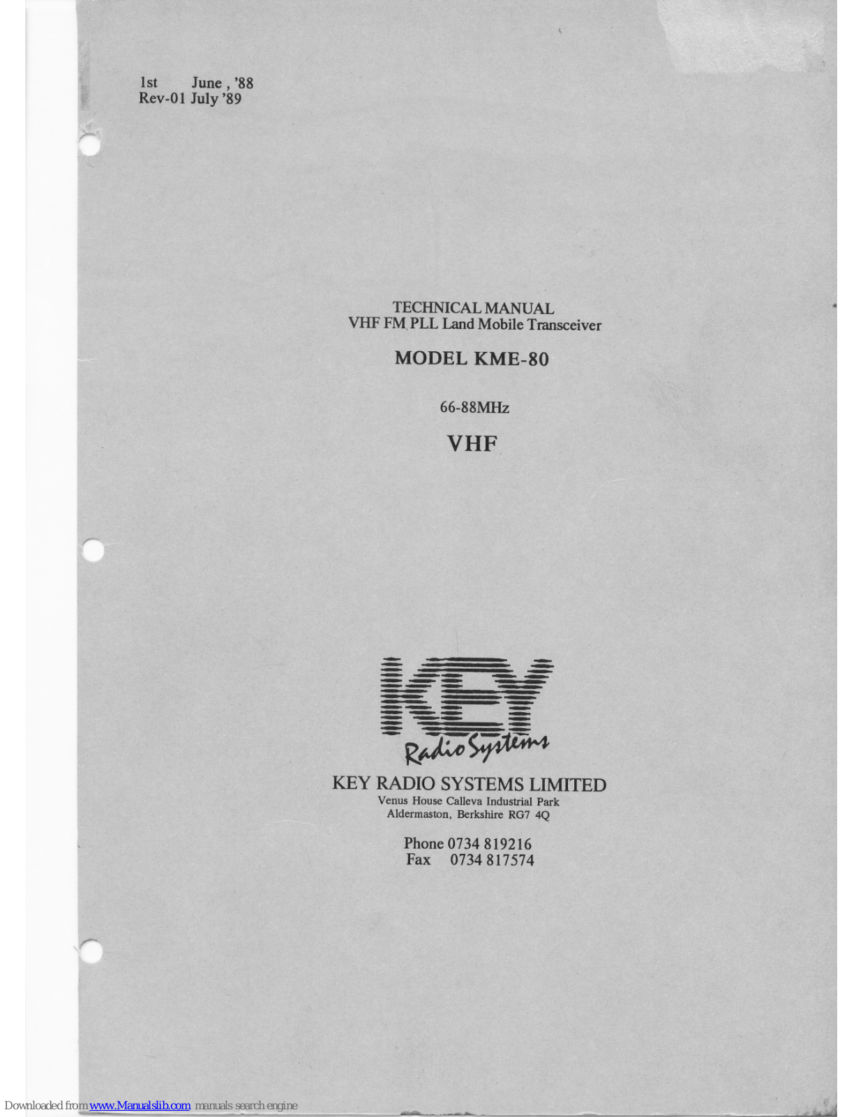 KEY KME-80 Technical Manual - ManualMachine.com
