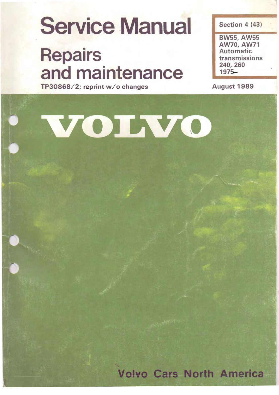 Volvo 431–03 Repair Manual